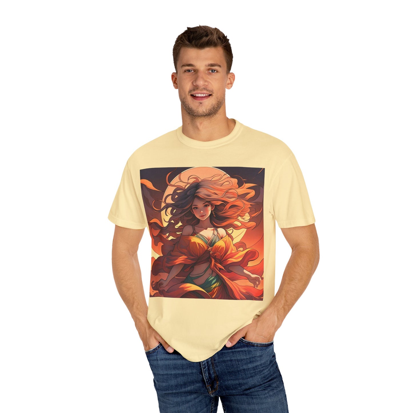 Mystical Autumn Goddess T-shirt, Enchanted Graphic Tee, Boho Style Apparel, Art Inspired Top, Unique Gift for Her, Festival Fashion