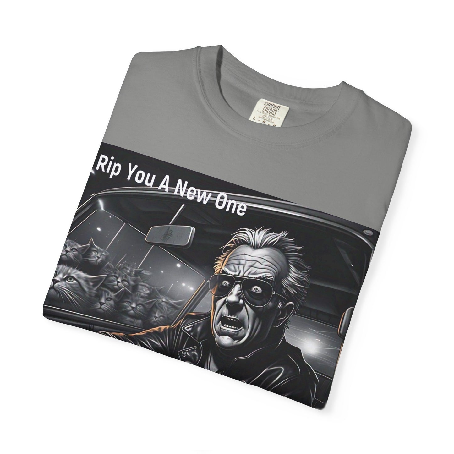 'Grandpa Hates Cats' by Rip You A New One, Humorous Cat Lover T-shirt, Vintage Graphic Tee Shirt, Funny Gift for Cat Owners, Unisex Casual Wear