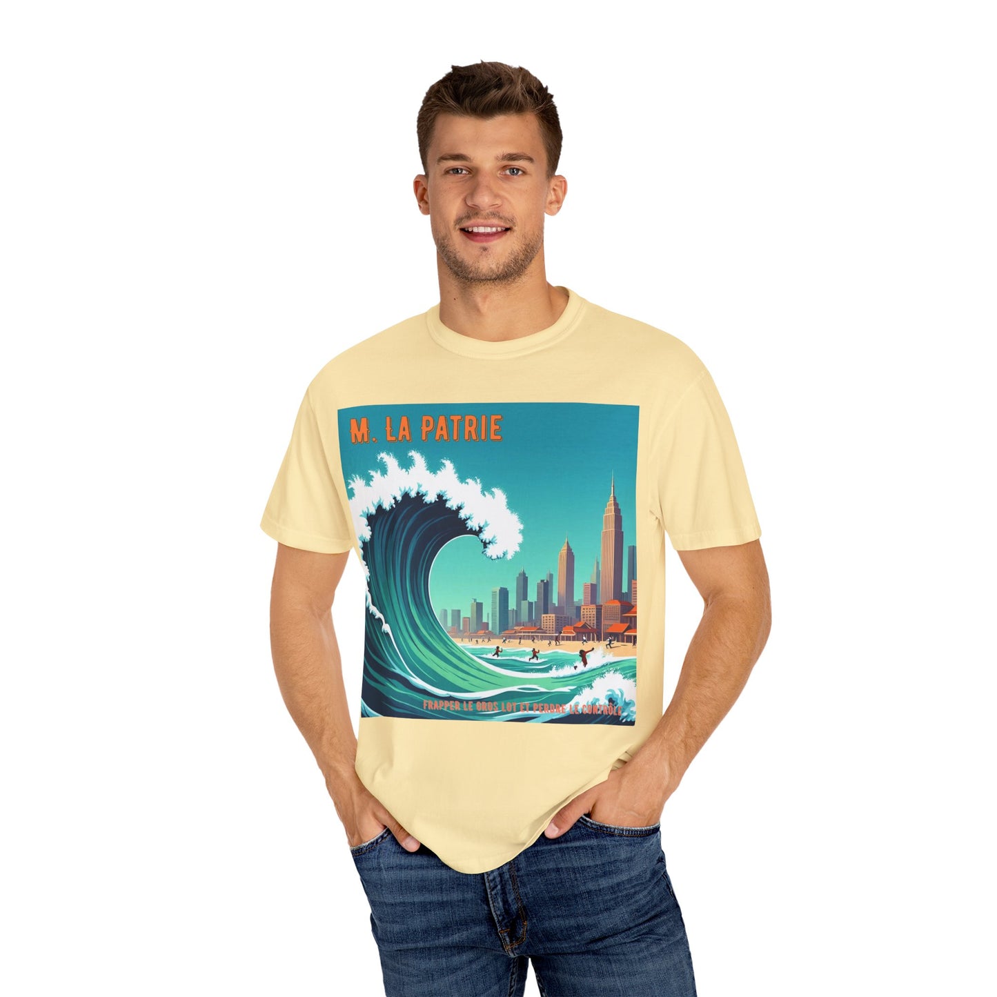 'Frapper Le Gros Lot et Perdre Le Contrôle' de M. La Patrie, Ocean Vibes Graphic T-Shirt - Summer Beach Wear, Casual Fashion, Beach Vacation Gift, Relaxed Fit Tee, Cool Graphic Shirt