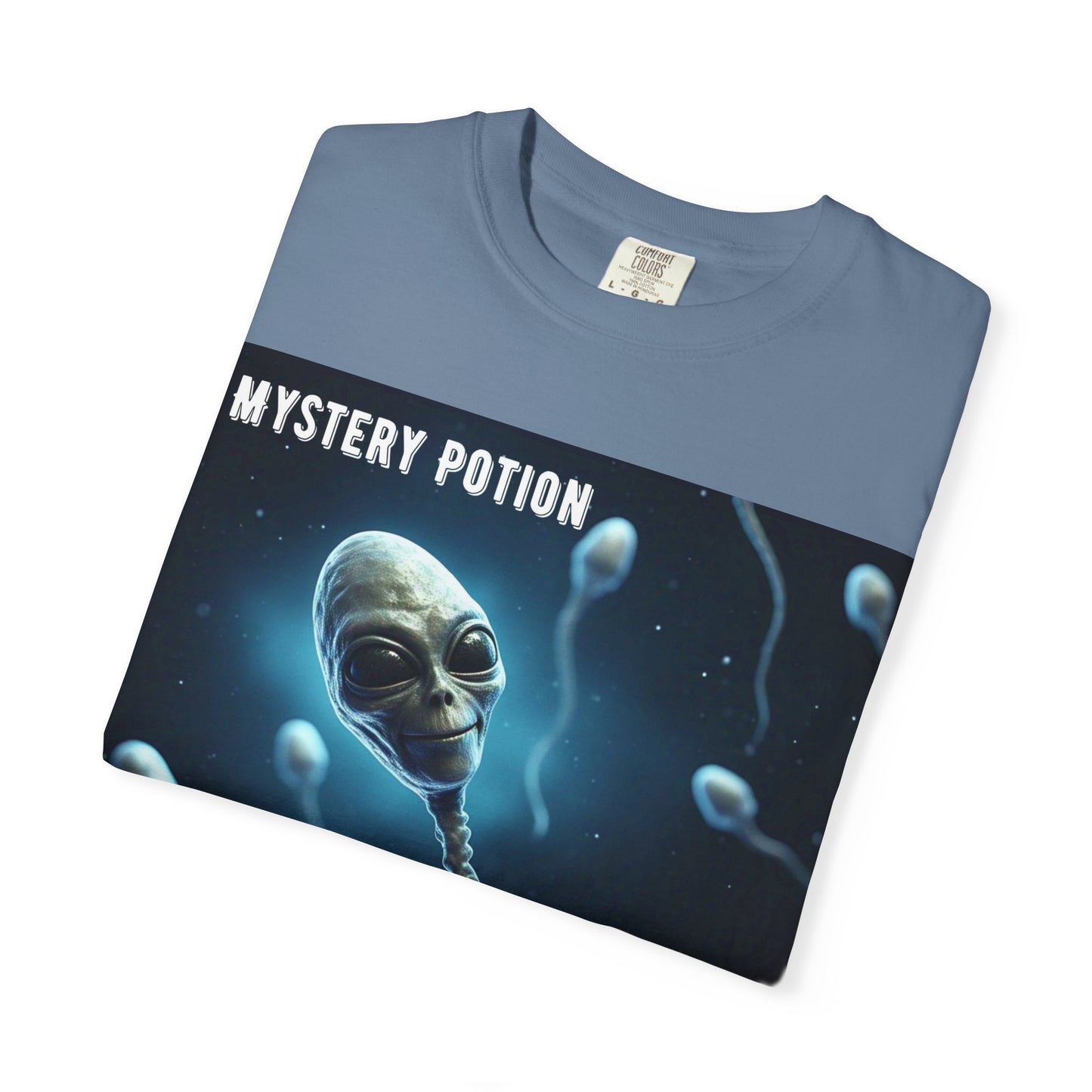 'One Good Day All Answers Will Come To Us' by Mystery Potion, Alien Sperm Tee, Unisex Graphic T-Shirt, Fun Gift for Space Lovers, Cool Casual Wear, Sci-Fi Fashion, Unique Statement Piece