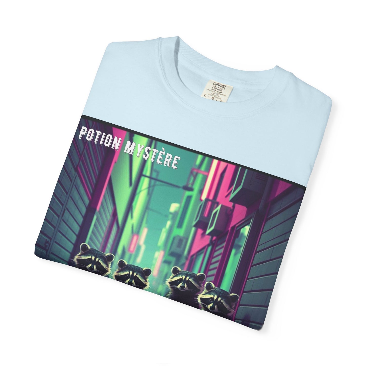 'On Est Né Pour Des Ti Pains' par Potion Mystère, Racoons Graphic Tee for Nature Lovers, Unisex Shirt for Pop Punk Song, Gift for Gamers, Casual Wear, Eco-Friendly Apparel
