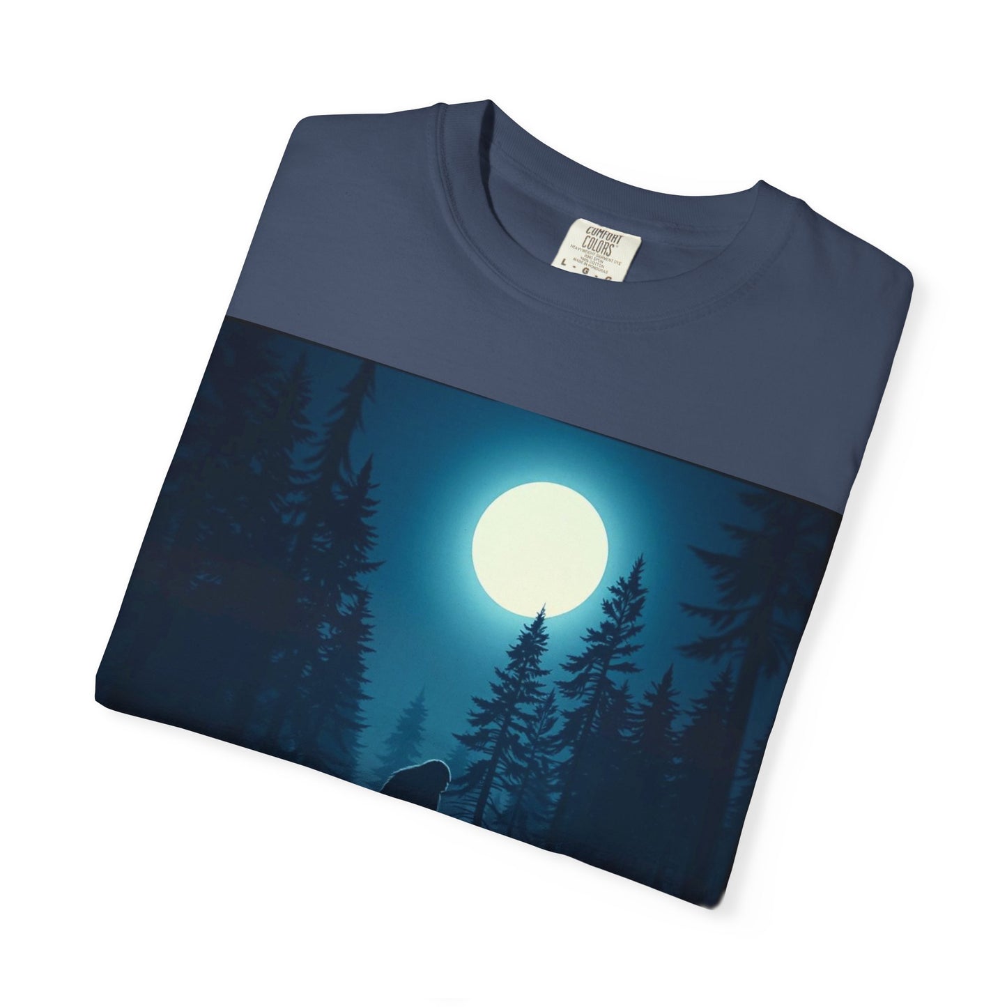 Moonlit Forest Snowboarder T-Shirt, Cozy Adventure Tee, Winter Sports Gift, Unisex Apparel, Outdoor Vibes