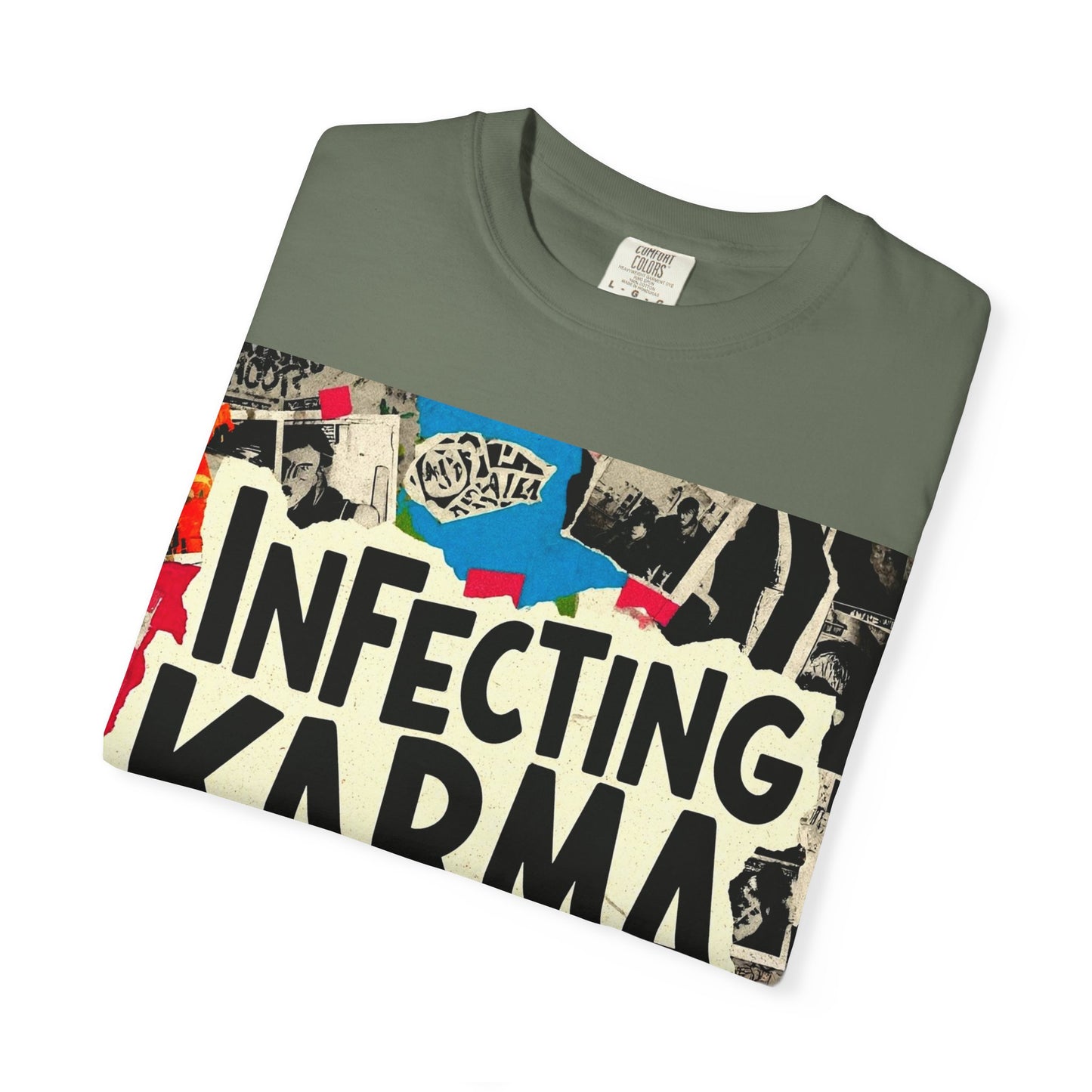 'Infecting Karma' by Mystery Potion, Mystical Vibes T-shirt Design - Summer Casual Wear, Gift for Friends, Festival Apparel, Unique Statement Tee