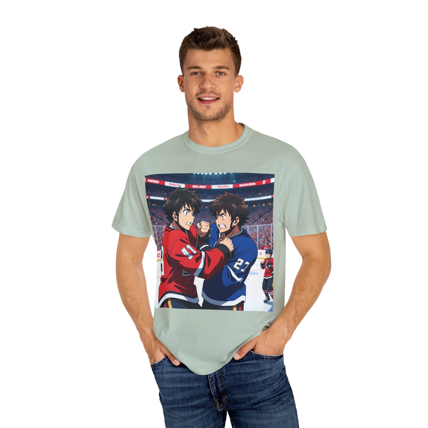 Hockey Fight T-Shirt | Unisex Vintage Graphic Tee | Perfect for Gamers | Gift for Fans | Casual Wear | Anime Rivalry Streetwear