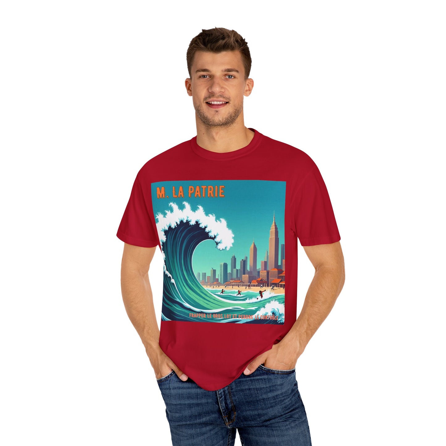 'Frapper Le Gros Lot et Perdre Le Contrôle' de M. La Patrie, Ocean Vibes Graphic T-Shirt - Summer Beach Wear, Casual Fashion, Beach Vacation Gift, Relaxed Fit Tee, Cool Graphic Shirt