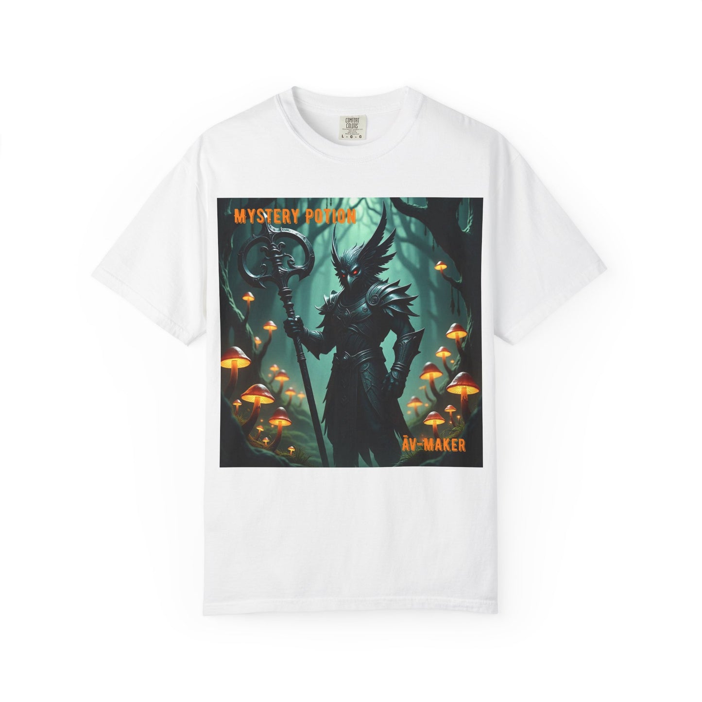 Mystical Āv-Maker Unisex Garment-Dyed T-shirt, Fantasy Apparel, Gift for Gamers, Witchy T-shirt, Mystery Potion Design, Unisex Tee