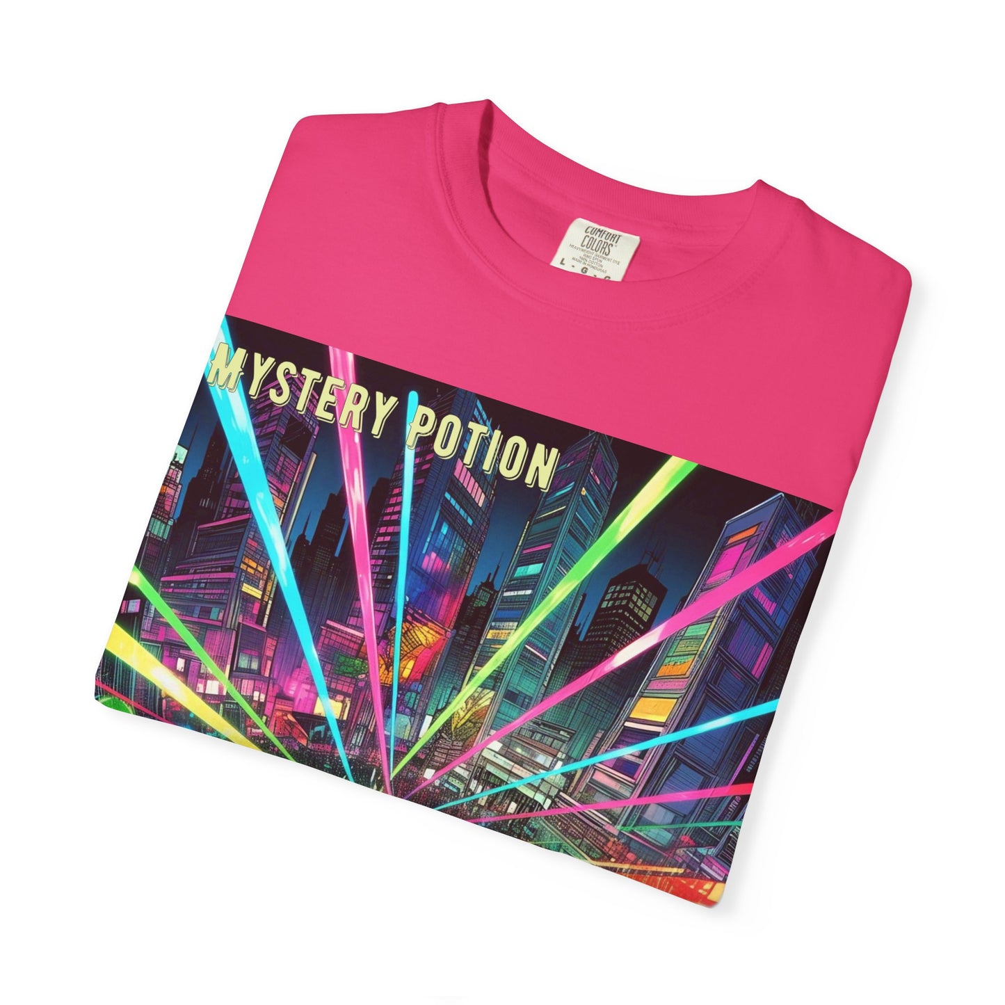 Mystery Potion Laser Light Show Tee, Unisex Graphic T-Shirt, Festival Wear, Concert Shirt, Party Outfit, Colorful Apparel