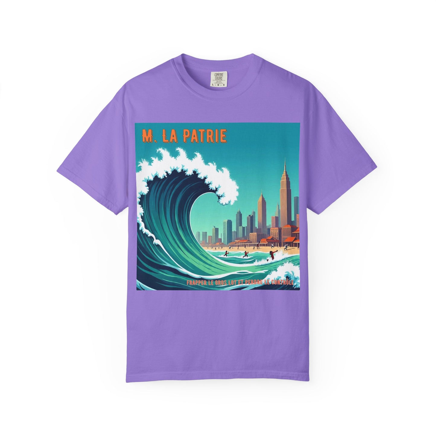 'Frapper Le Gros Lot et Perdre Le Contrôle' de M. La Patrie, Ocean Vibes Graphic T-Shirt - Summer Beach Wear, Casual Fashion, Beach Vacation Gift, Relaxed Fit Tee, Cool Graphic Shirt