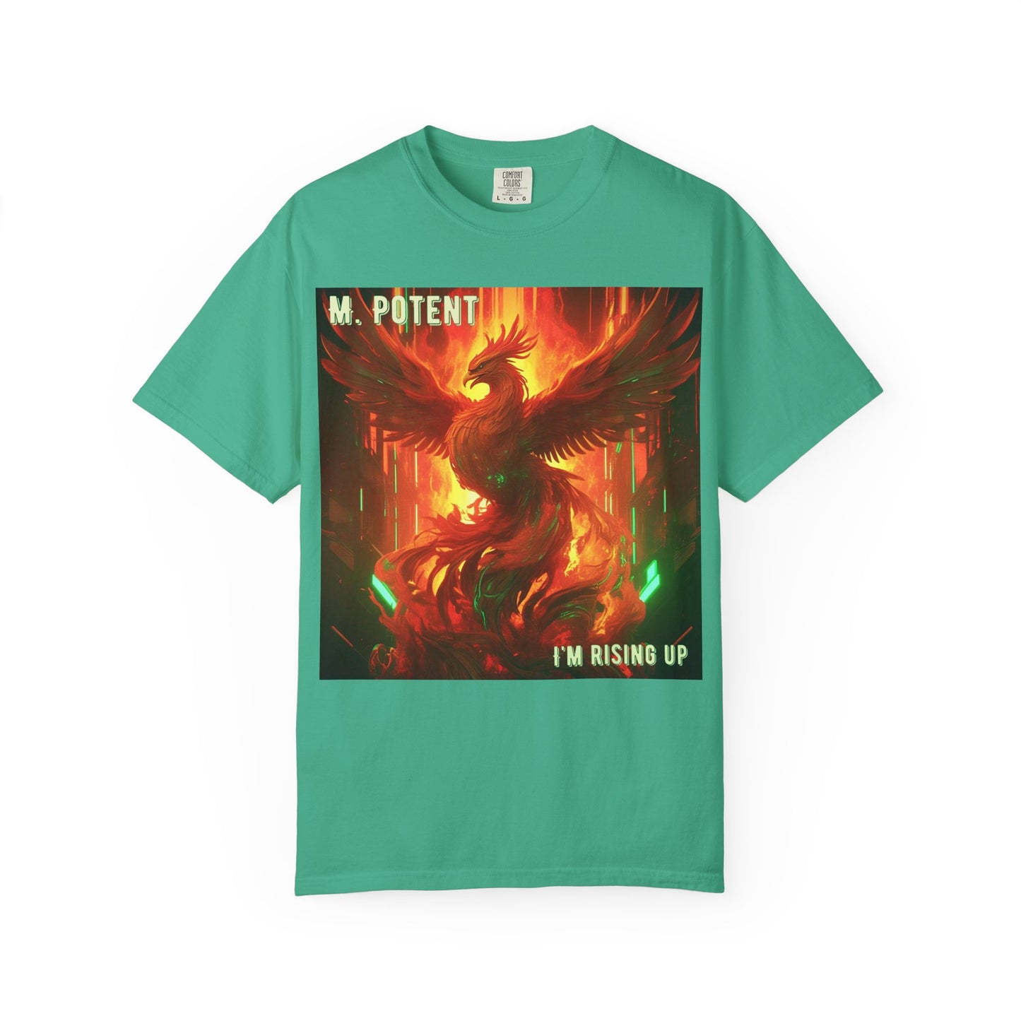 'I'm Rising Up' by M. Potent, Phoenix Rising Unisex T-shirt, Motivational Graphic Tee, Gift for Art Lovers, Inspirational Shirt, Trendy Fashion