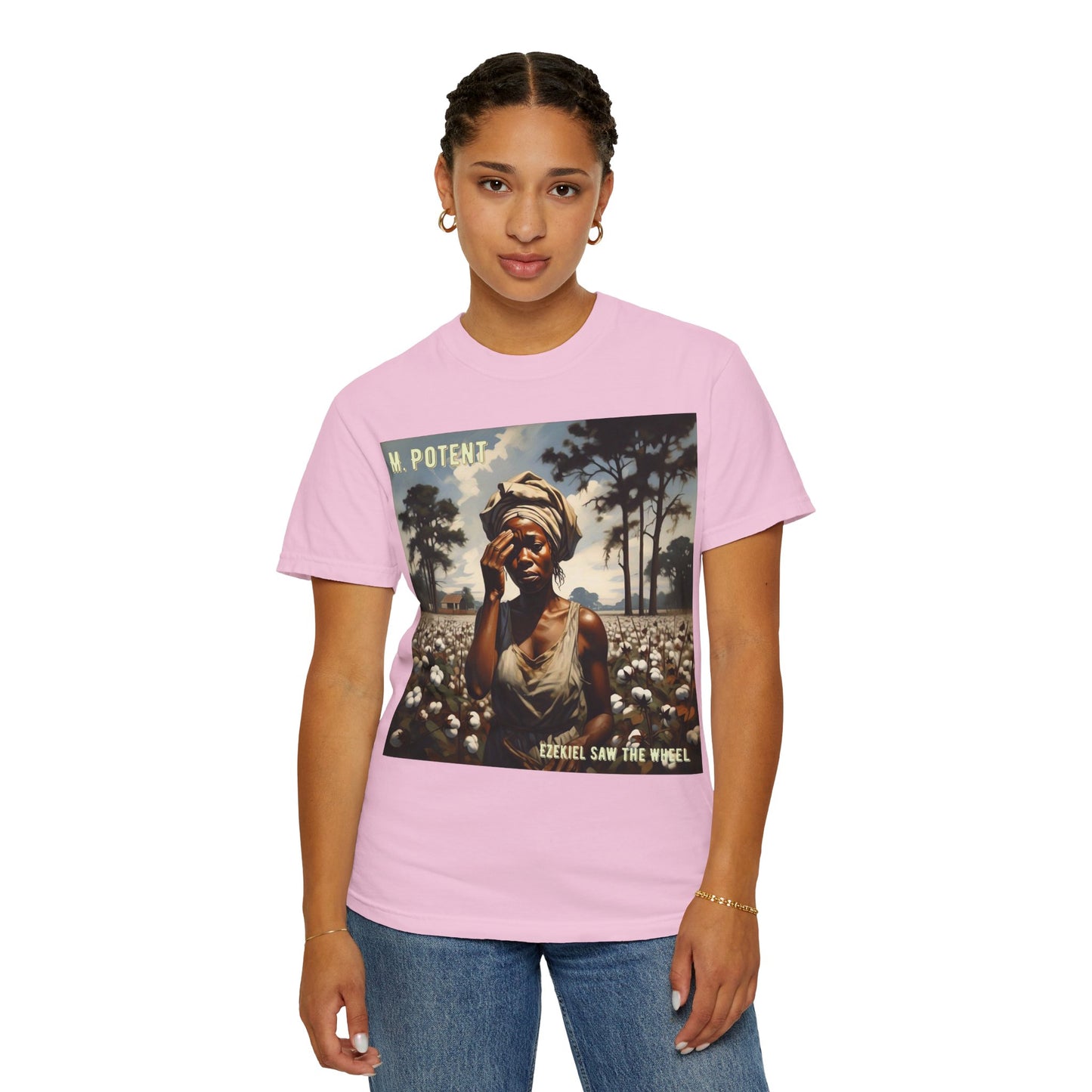 'Ezekiel Saw the Wheel' by M. Potent, Vintage-Inspired Unisex T-Shirt with Artistic Design, Casual Wear, Gift for Art Lovers, Music Events, Everyday Fashion