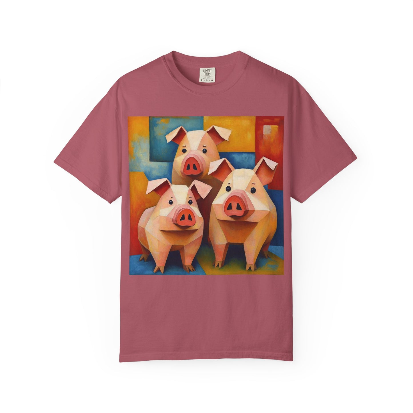 Pig Art T-Shirt, Funny Farm Tee, Animal Lover Gift, Unisex Graphic Tee, Cute Farmhouse Style, Casual Everyday Wear
