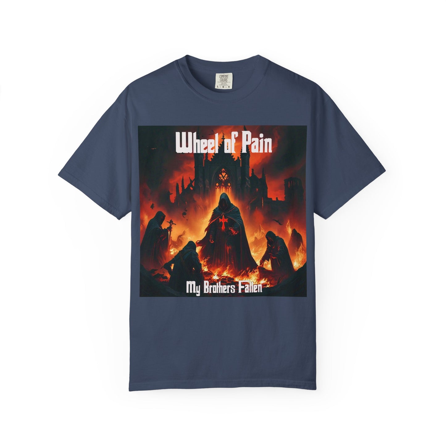 Wheel of Pain Gothic Templar Graphic T-Shirt, Unisex Tee for Fans, Cool Gift for Music Lovers, Halloween Shirt, Retro Vintage Style