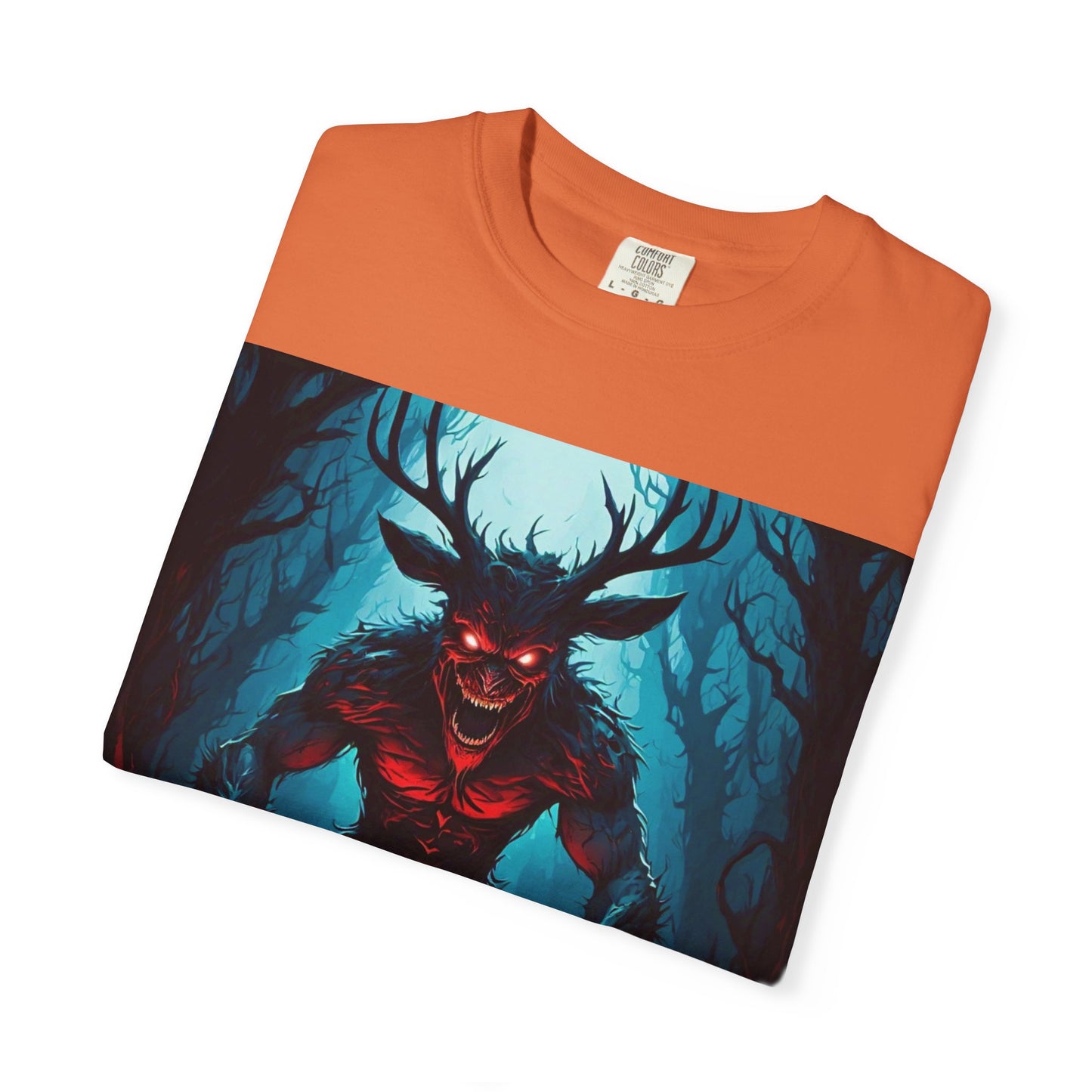 Mystical Wendigo T-Shirt, Unisex Garment-Dyed Tee, Potion Mystère Shirt, Halloween Apparel, Unique Graphic Tee