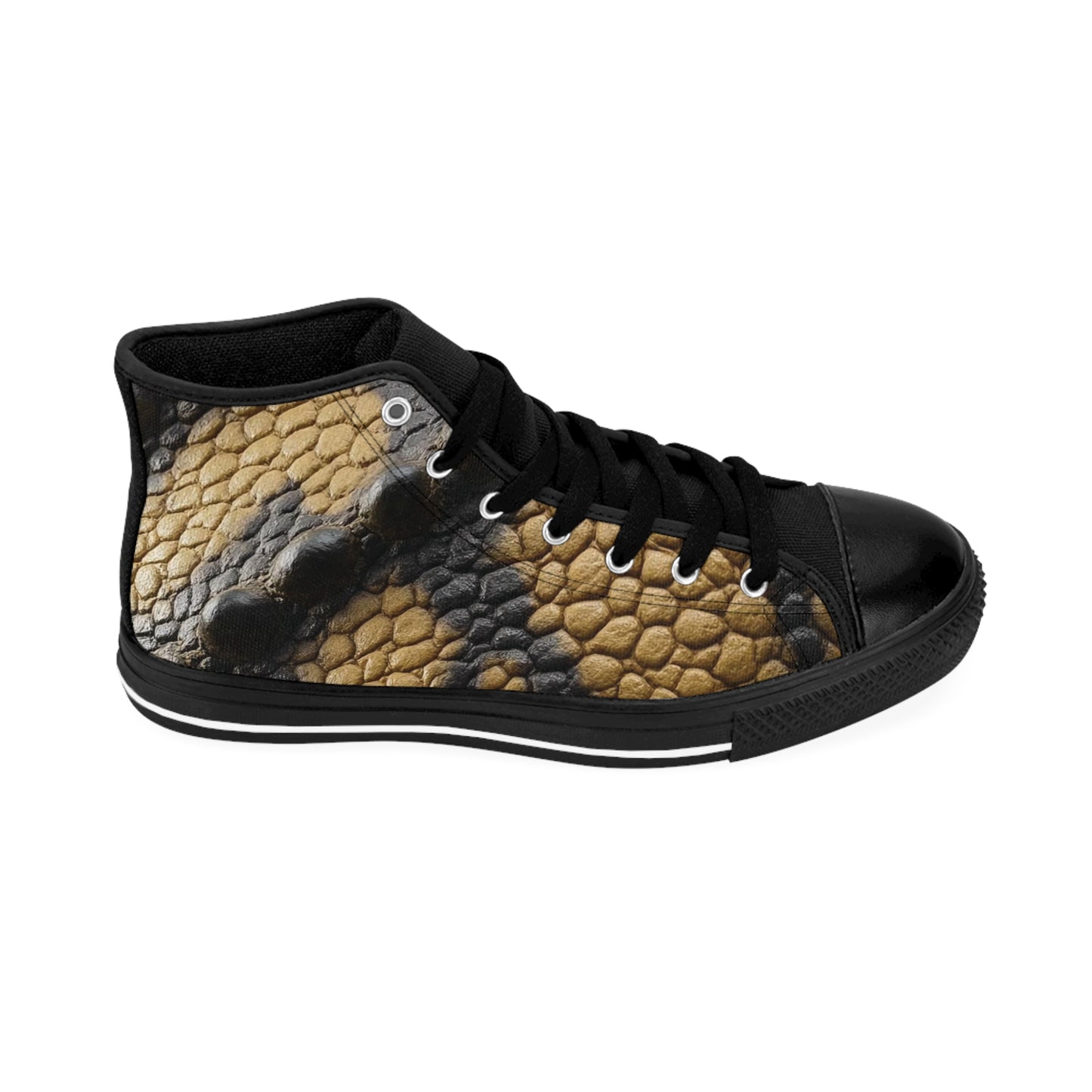 Men's Dinosaur Skin High-Top Sneakers | Stylish Casual Footwear, Unique Fashion Snake like Sneakers, Trendy Streetwear, Gifts for Him