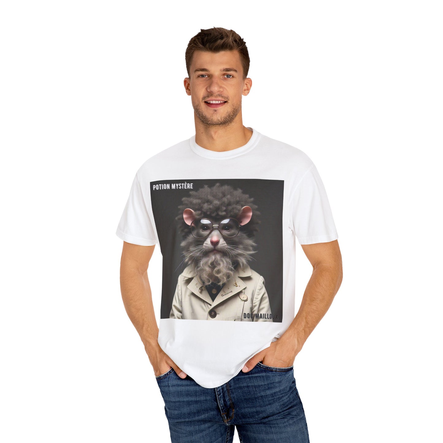 Doc Mailloux by Potion Mystère, Rat Graphic T-Shirt, Unisex Funny Tee, Gift for Animal Lovers, Unique Vintage Style Clothing, Statement Tee for Parties