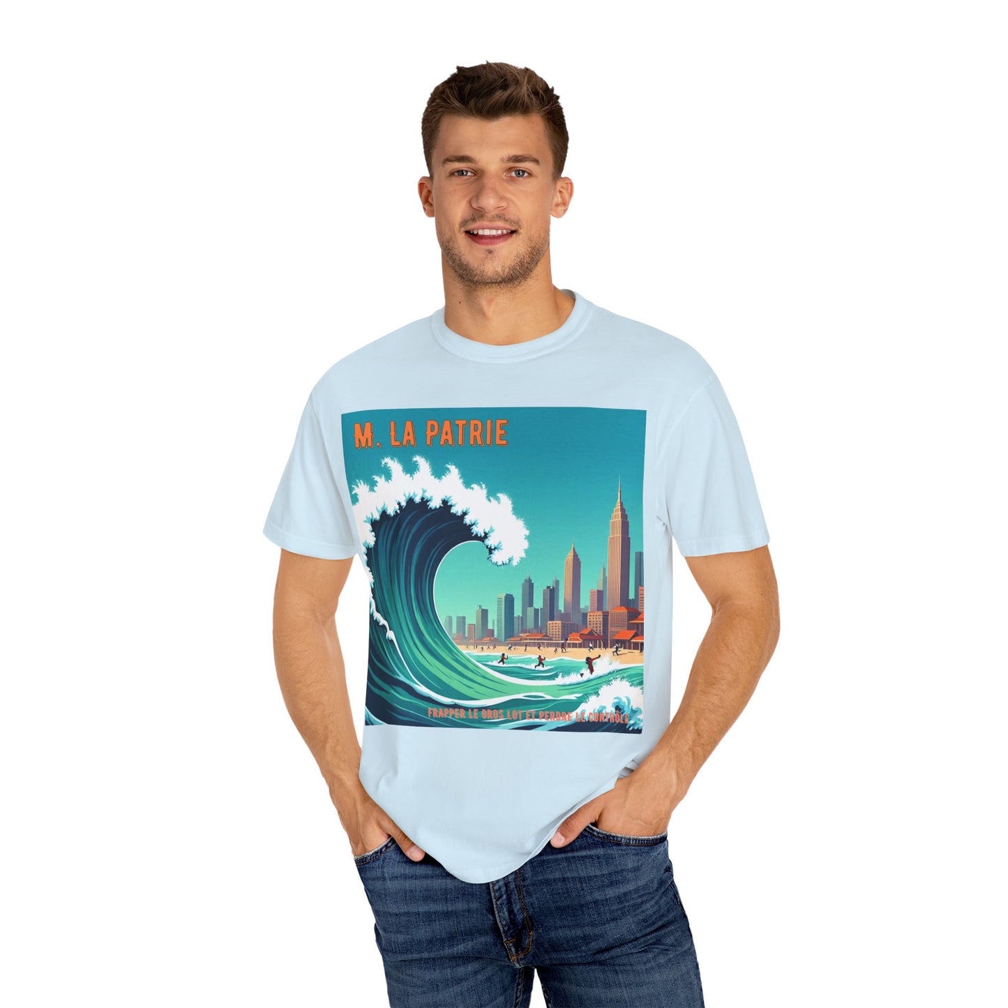 'Frapper Le Gros Lot et Perdre Le Contrôle' de M. La Patrie, Ocean Vibes Graphic T-Shirt - Summer Beach Wear, Casual Fashion, Beach Vacation Gift, Relaxed Fit Tee, Cool Graphic Shirt