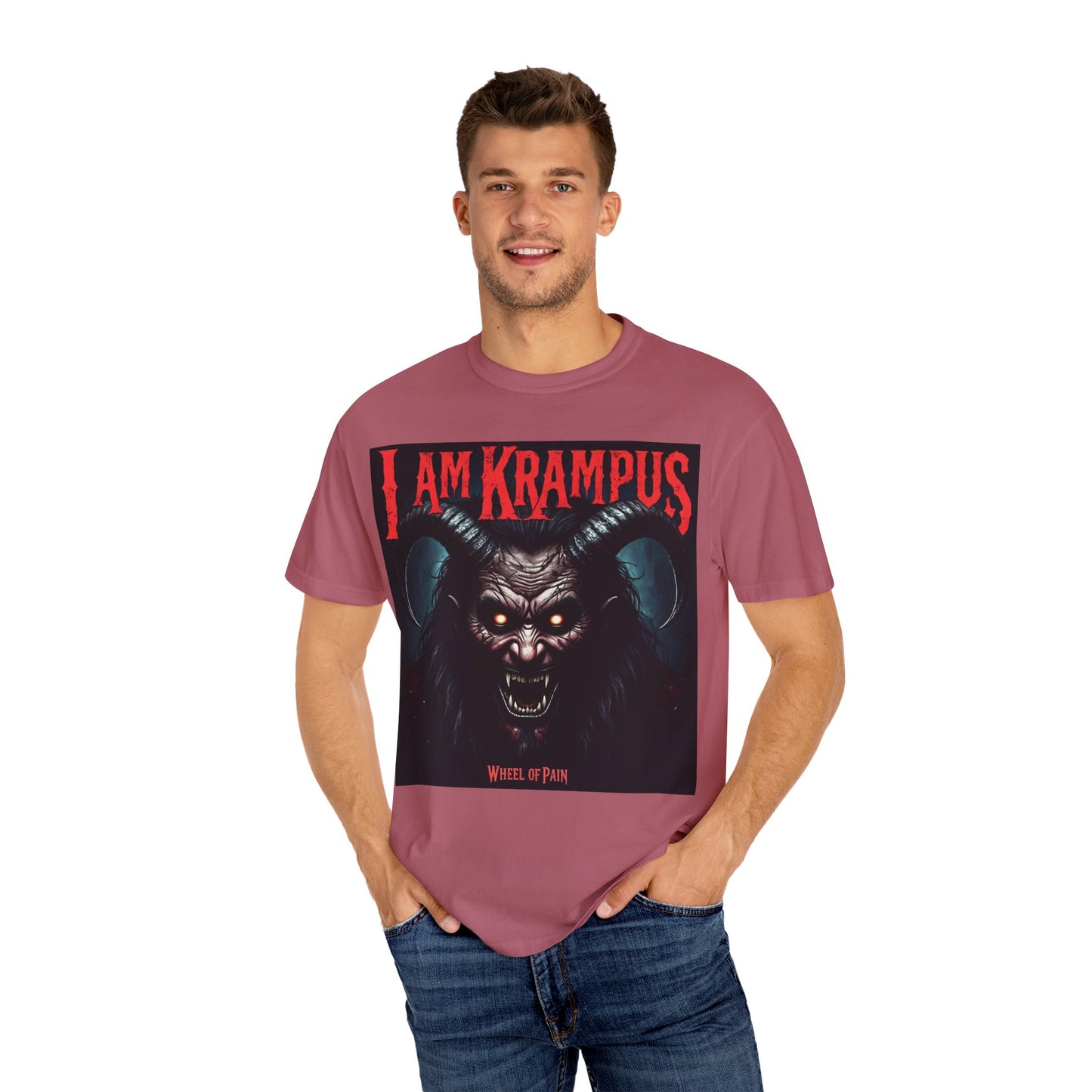 I Am Krampus Unisex Garment-Dyed T-Shirt | Spooky Graphic Tee for Christmas Horror Fans, Gifts, Party Wear, Festival Attire