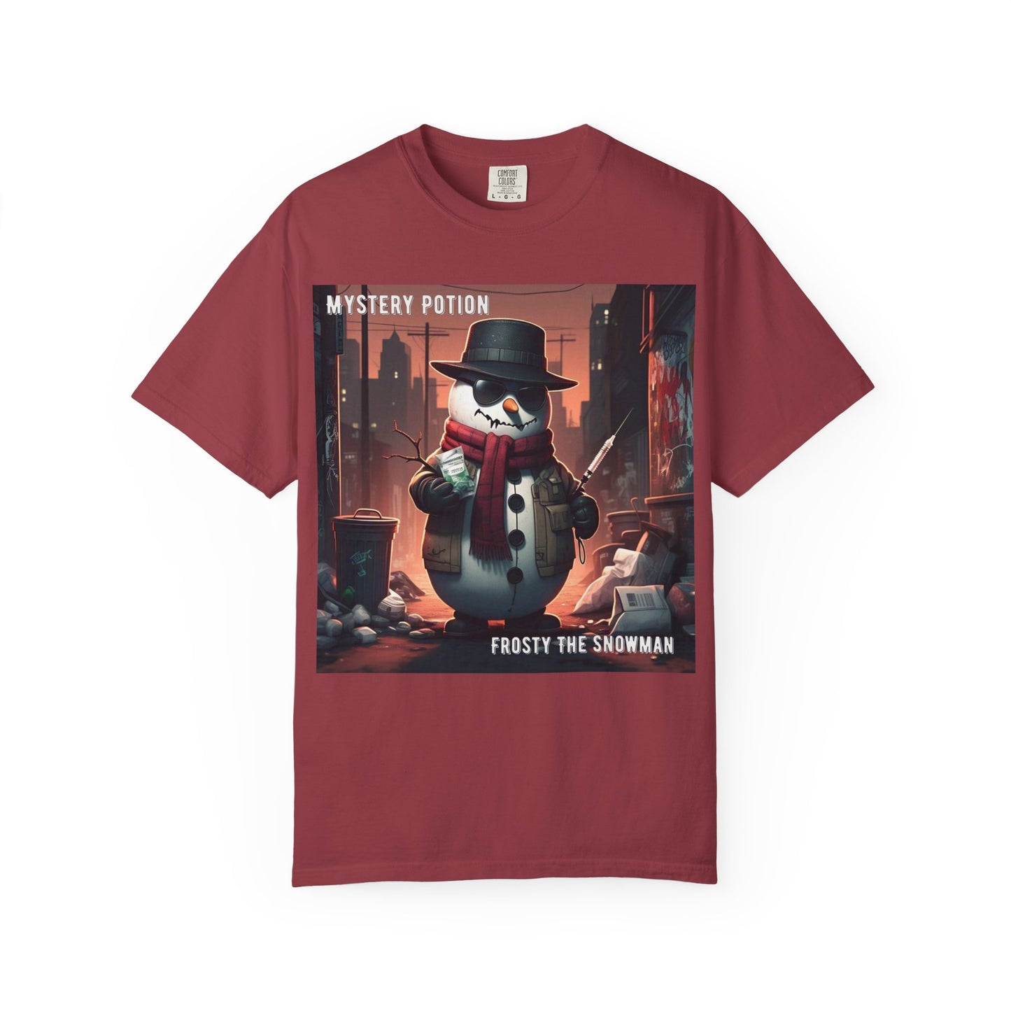 Frosty The Snowman by Mystery Potion, Parody T-Shirt | Unisex Holiday Tee, Winter Decoration, Gift for Christmas, Cozy Casual Style, Fun Snowman Design