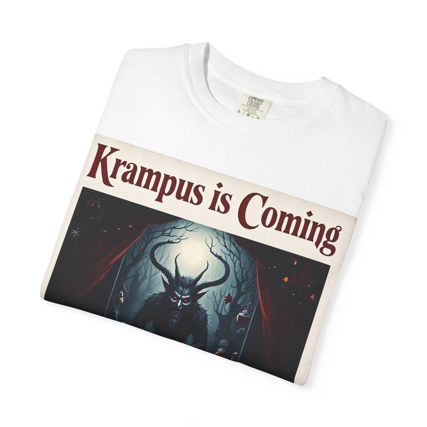 Krampus is Coming Unisex T-Shirt, Holiday Apparel, Christmas Gift, Cozy Casual Wear, Horror Theme Tee
