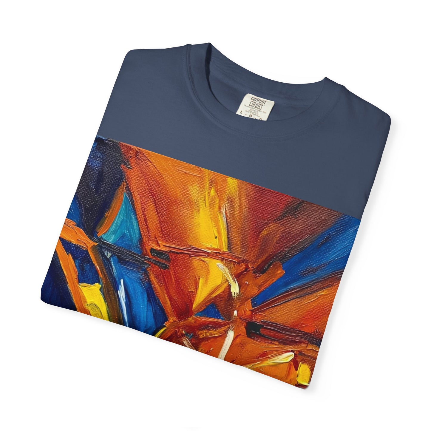 Vibrant Abstract Art T-shirt, Unisex Garment-Dyed Tee, Colorful Graphic Shirt, Stylish Artwear, Unique Gift Idea for Art Lovers