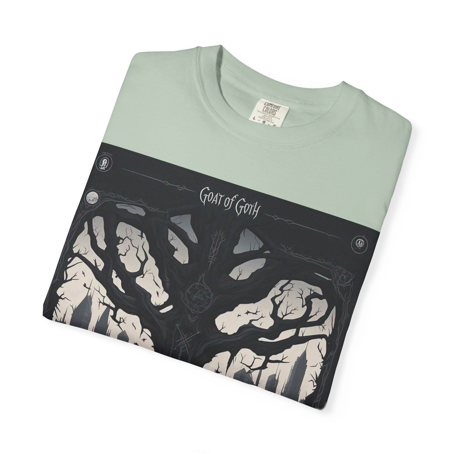 Gothic Tree T-Shirt, GOAT of Goth Unisex Cotton Tee for Nature Lovers, Unique Graphic Tee, Perfect for Festivals, Gift for Adventurers, Eco-Friendly Wear