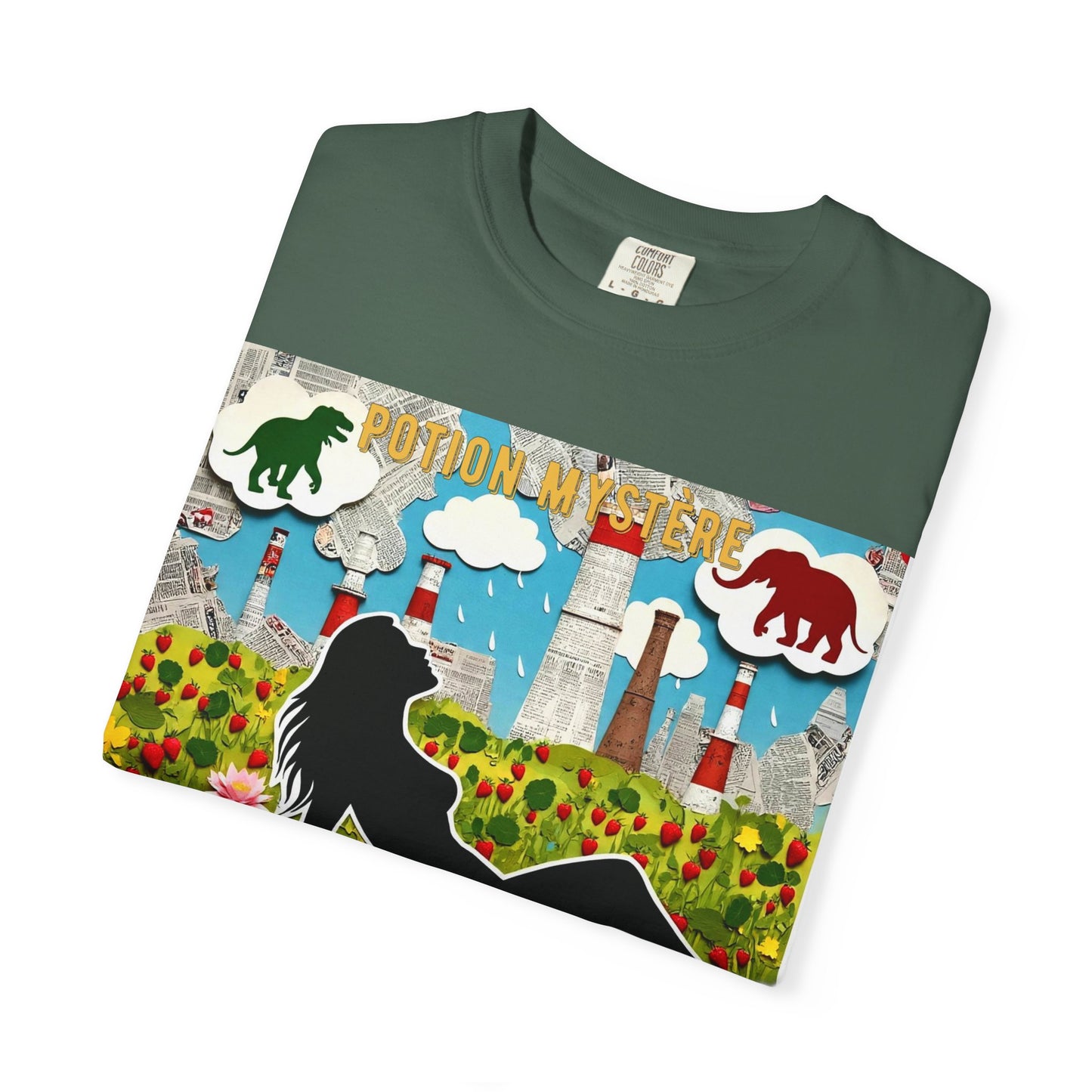 'Pour Que La Nature Humaine Envahisse' par Potion Mystère, Nature-Inspired Collage Unisex T-Shirt, Eco-Friendly Tee, Vibrant Graphic Tee, Relaxed Fit Shirt, Summer Casual Wear, Gift for Nature Lovers, Grebo Rock