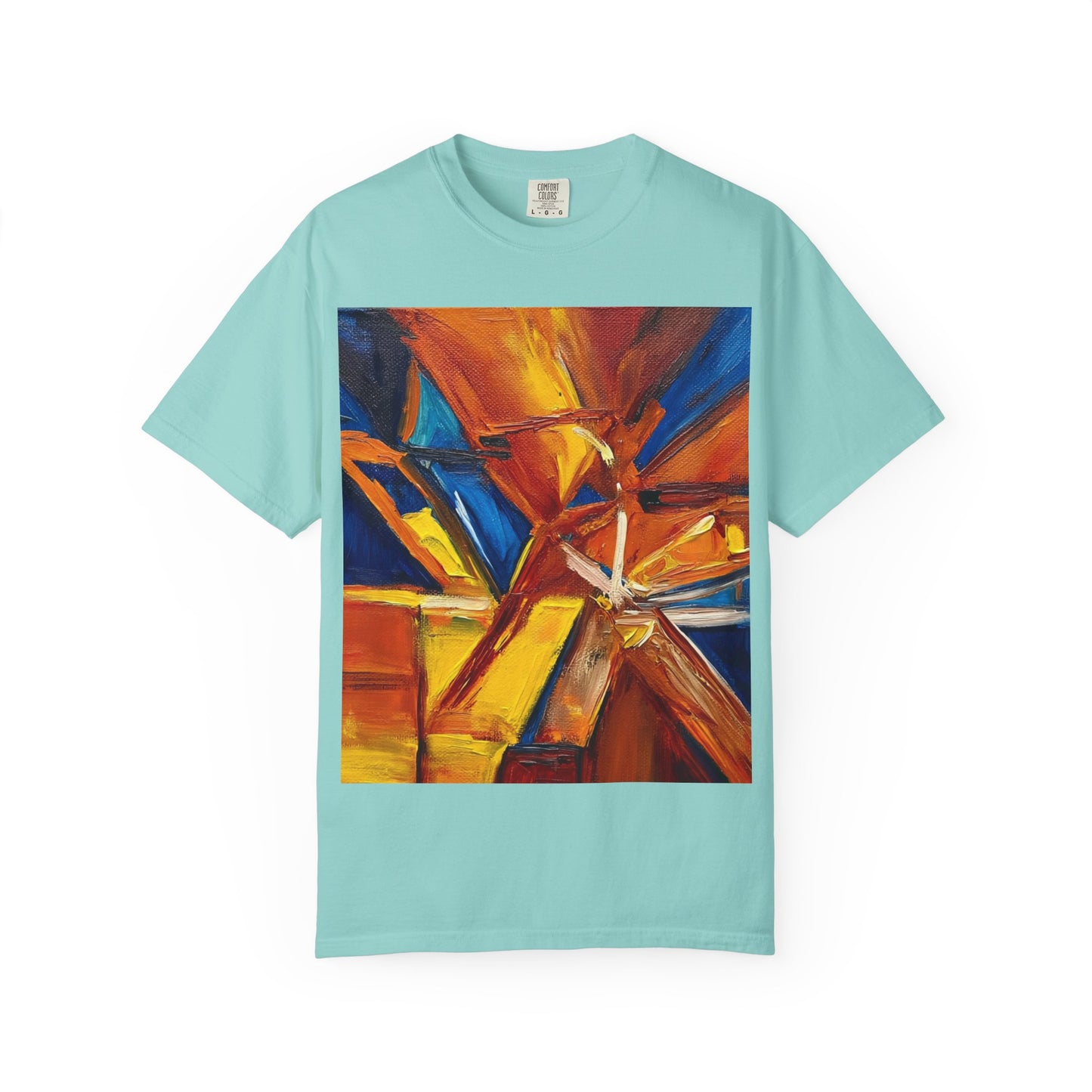 Vibrant Abstract Art T-shirt, Unisex Garment-Dyed Tee, Colorful Graphic Shirt, Stylish Artwear, Unique Gift Idea for Art Lovers