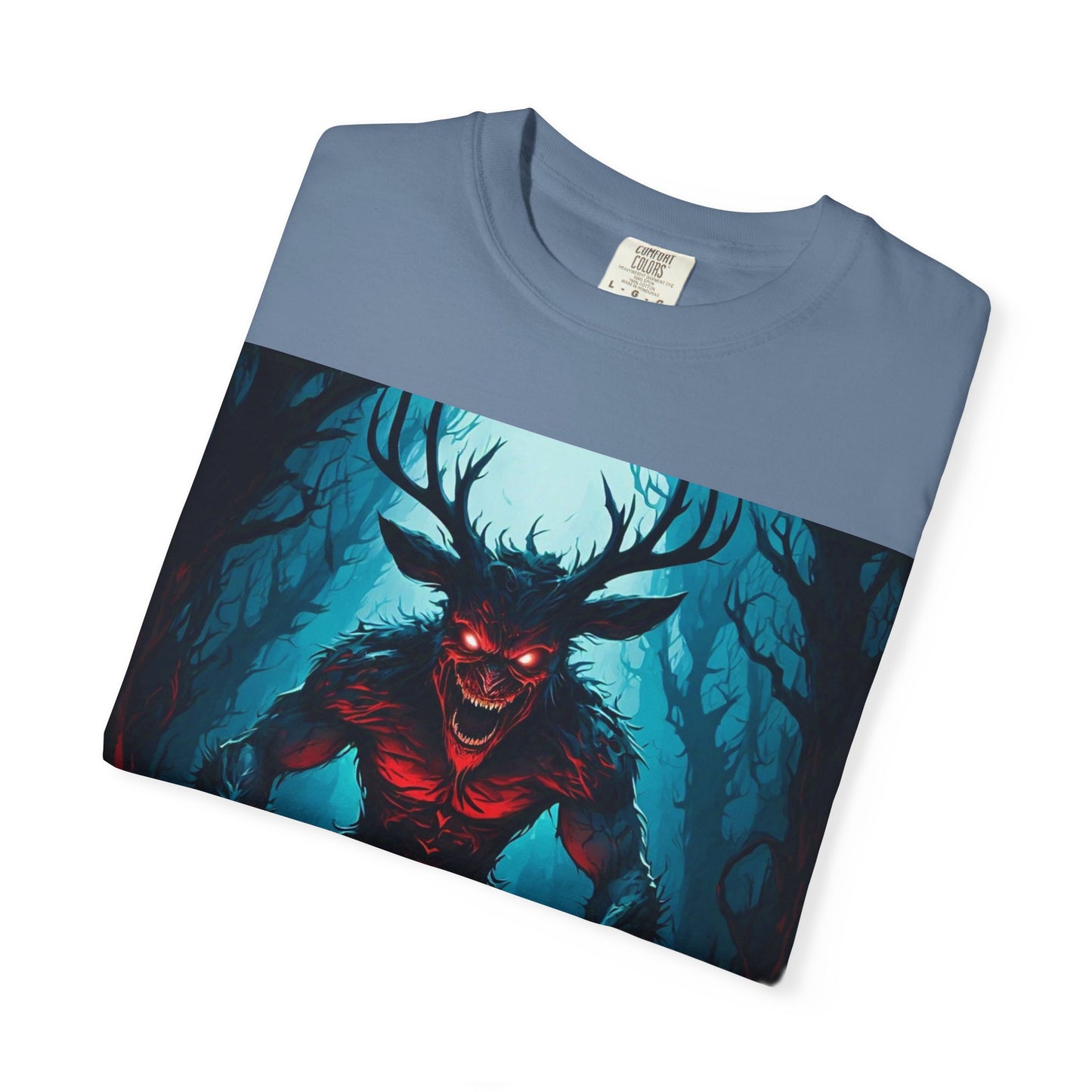 Mystical Wendigo T-Shirt, Unisex Garment-Dyed Tee, Potion Mystère Shirt, Halloween Apparel, Unique Graphic Tee