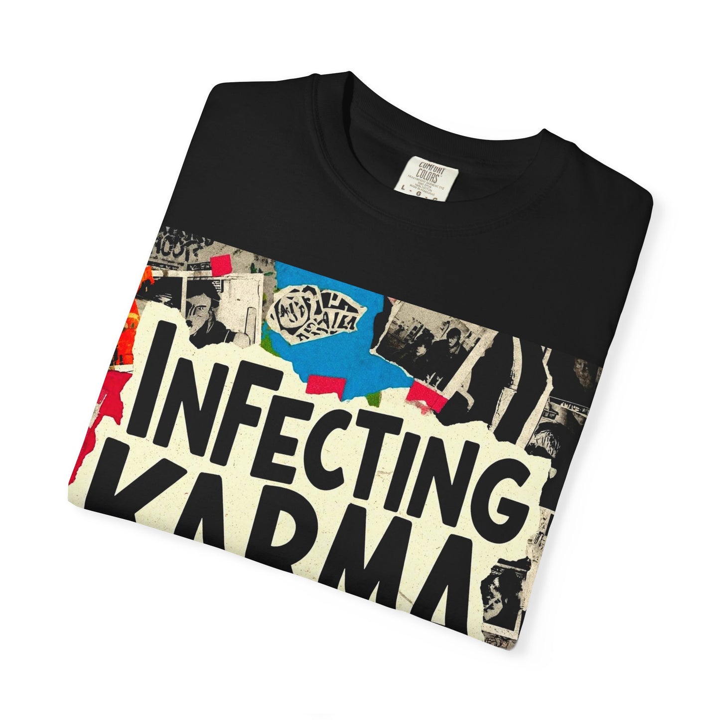 'Infecting Karma' by Mystery Potion, Mystical Vibes T-shirt Design - Summer Casual Wear, Gift for Friends, Festival Apparel, Unique Statement Tee
