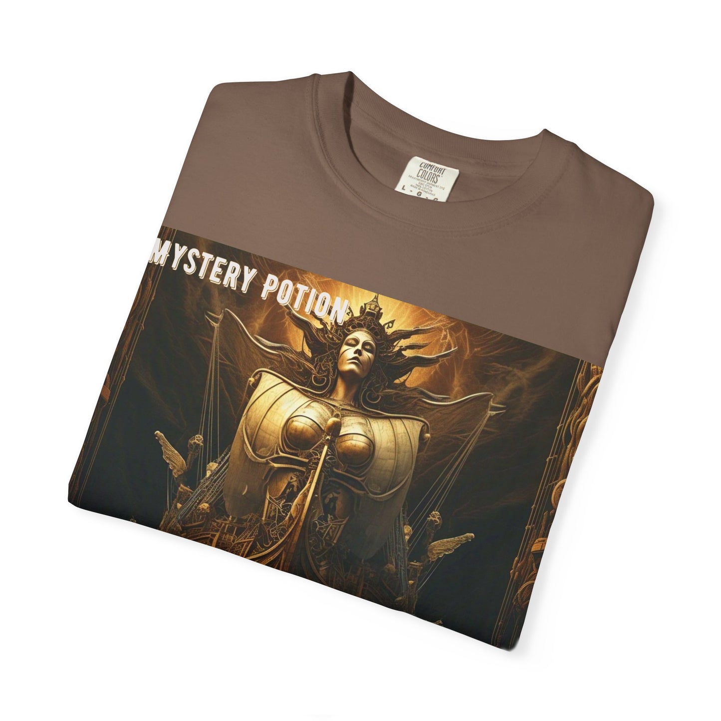 Mystery Potion Unisex Garment-Dyed T-shirt, Vintage Graphic Tee, Gift for Art Lovers, Casual Wear, Unique Clothing