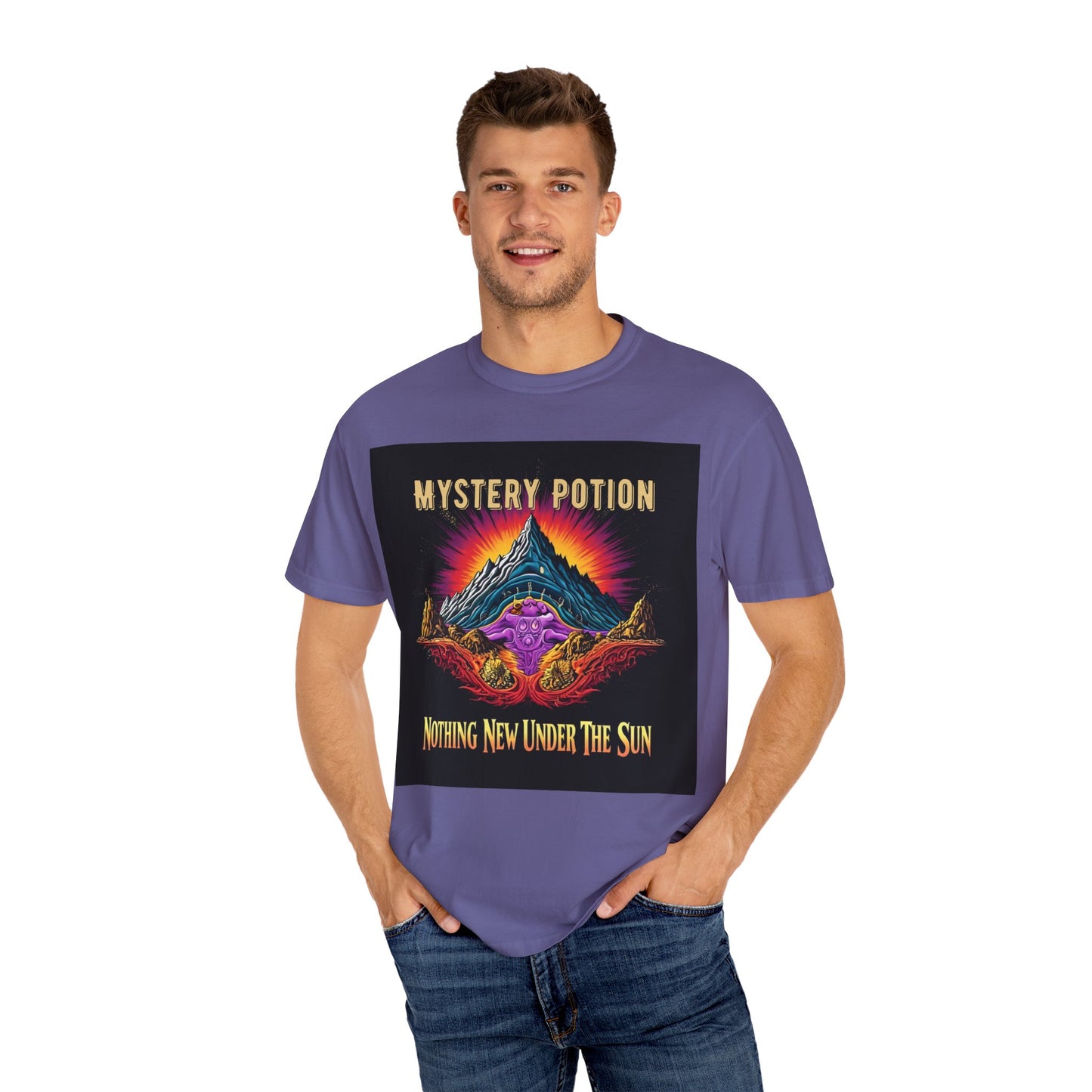 Mystical Graphic T-Shirt, "Nothing New Under The Sun" Vintage Aura Tee, Unisex Casual Wear, Unique Gift for Nature Lovers, Festival Essentials, Eco-Friendly Fashion