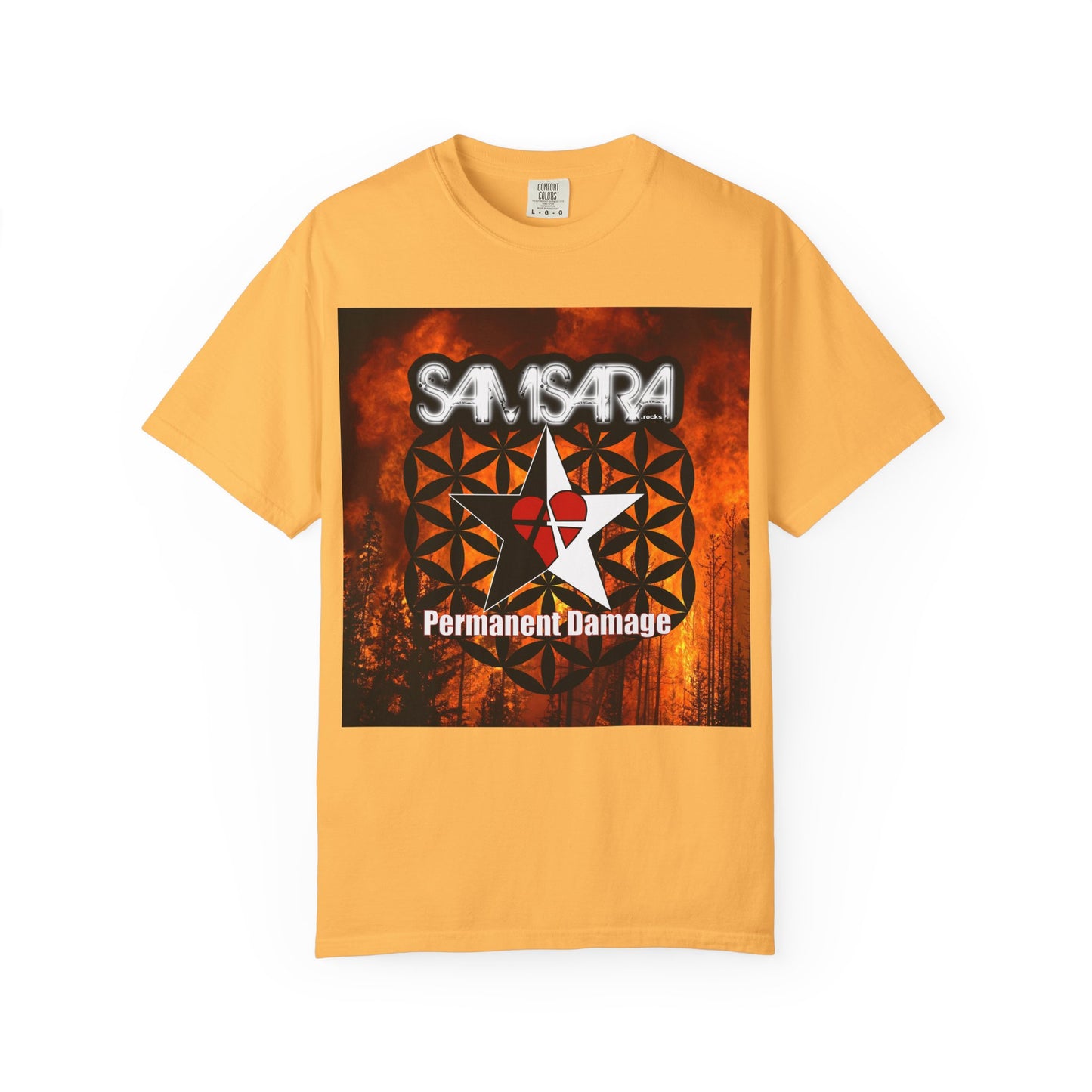'Permanent Damage' by Samsara, Bold Graphic T-Shirt, Music Festival Gear, Unisex Casual Tee, Unique Gift for Friends, Statement Apparel, Concert Outfit