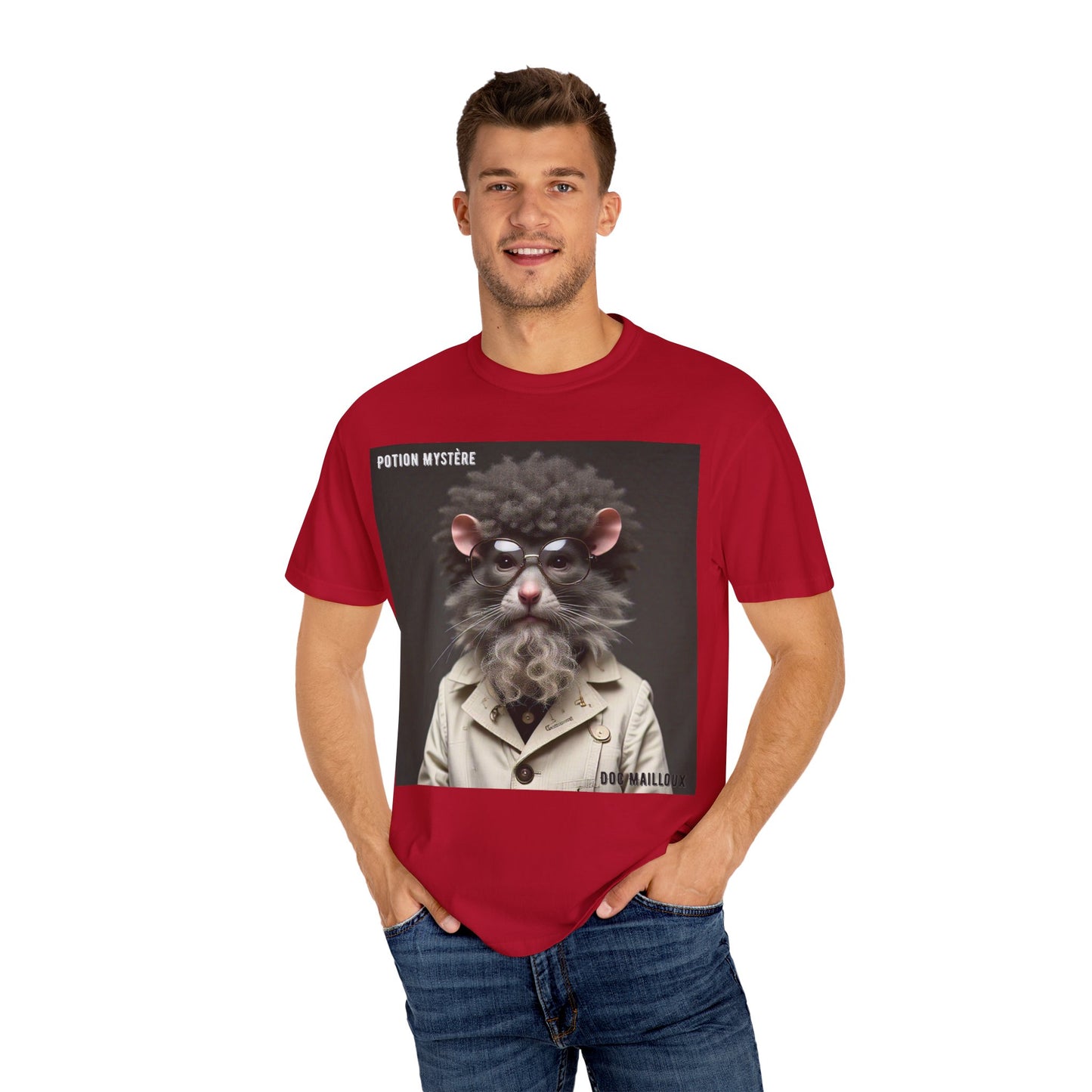 Doc Mailloux by Potion Mystère, Rat Graphic T-Shirt, Unisex Funny Tee, Gift for Animal Lovers, Unique Vintage Style Clothing, Statement Tee for Parties