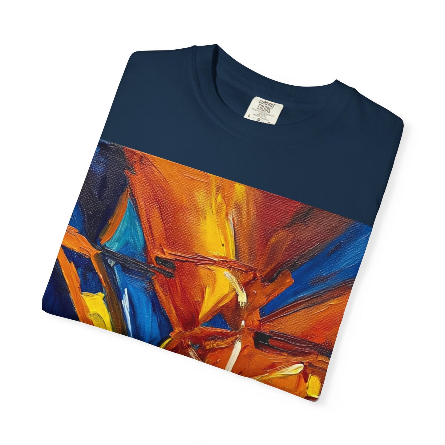 Vibrant Abstract Art T-shirt, Unisex Garment-Dyed Tee, Colorful Graphic Shirt, Stylish Artwear, Unique Gift Idea for Art Lovers