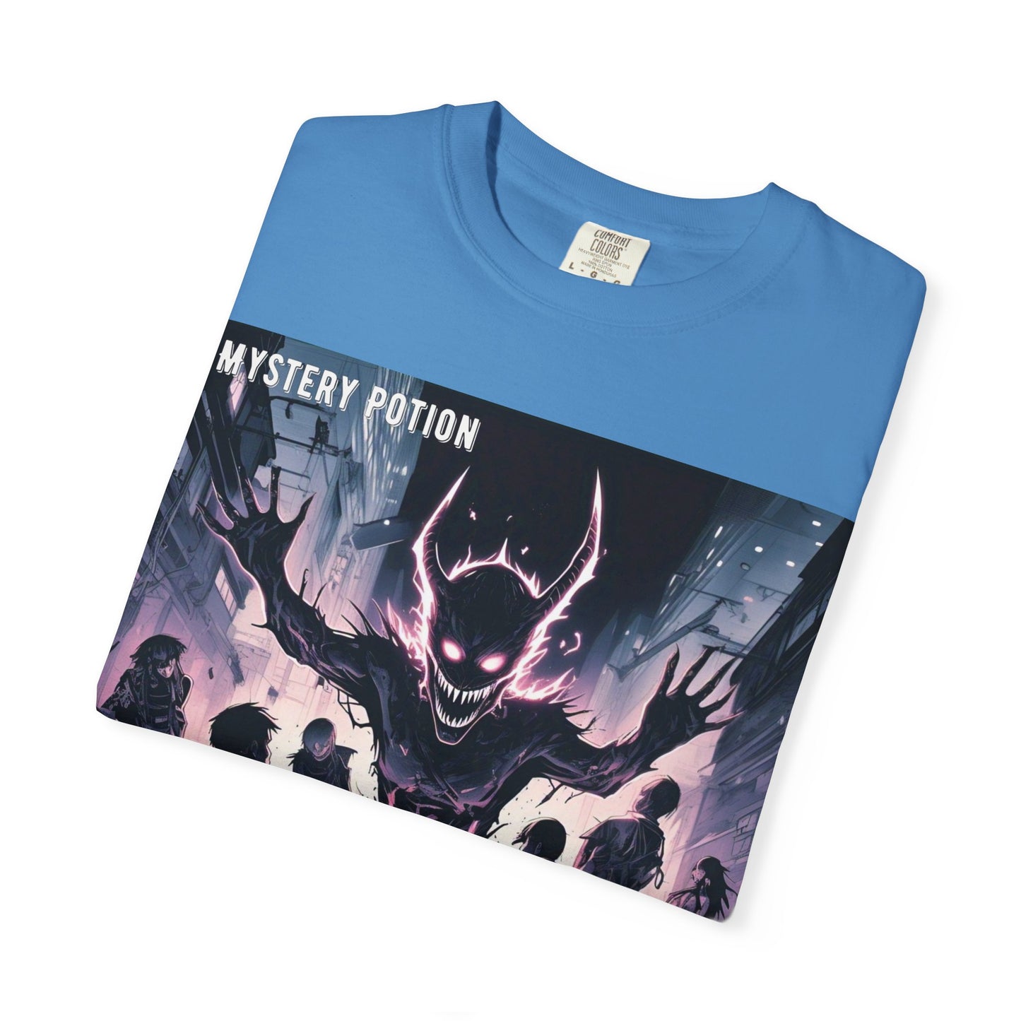 Mystery Potion Evil Satanic Graphic Tee, Unisex T-Shirt for Gamers, Cosplay Costume, Casual Wear, Unique Devilish Gift Idea