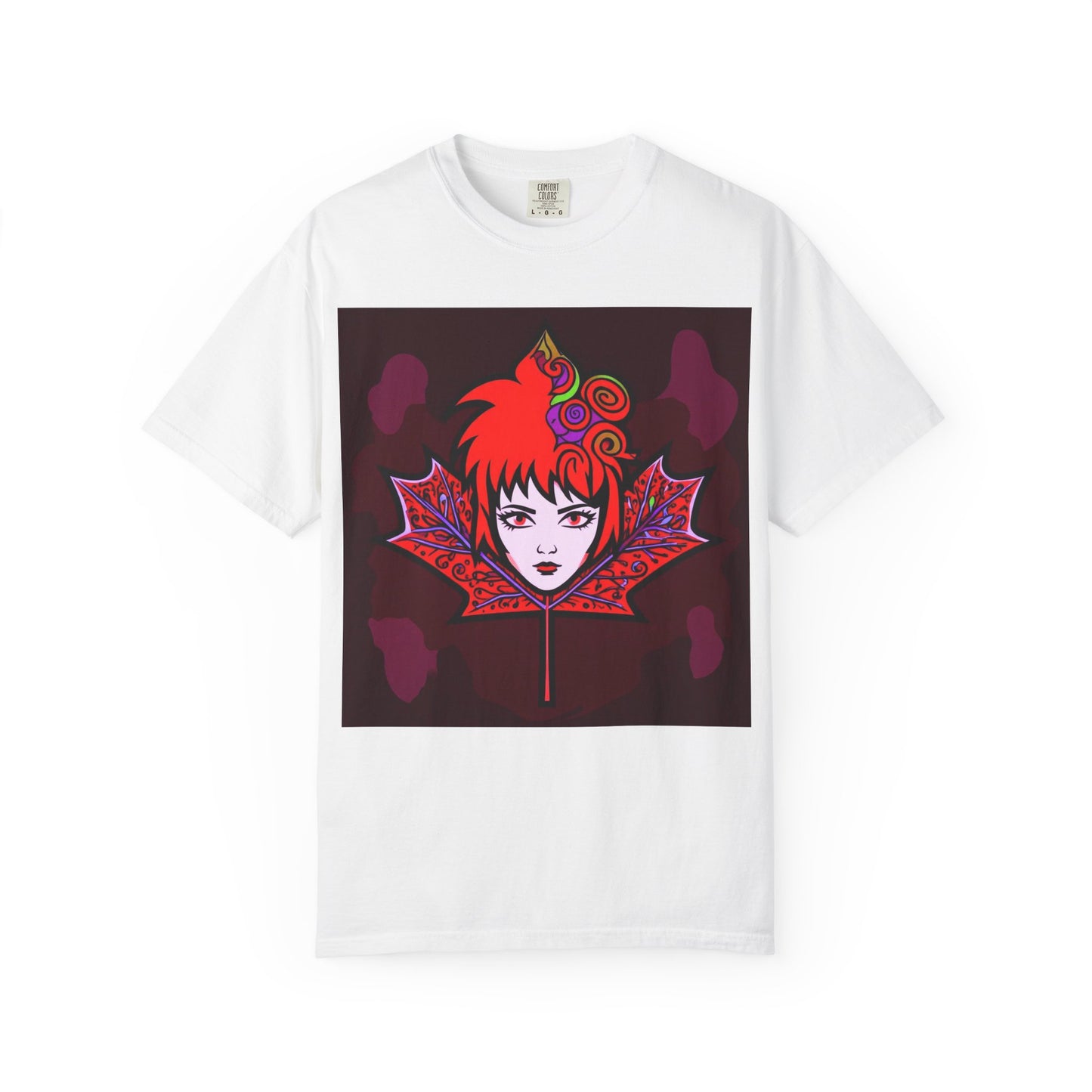 Emily The Maple Leaf Vibrant Art T-Shirt, Bohemian Graphic Tee, Unique Artwear, Gift for Art Lovers, Festival Clothing, Unisex Fashion, Canadian Patriots