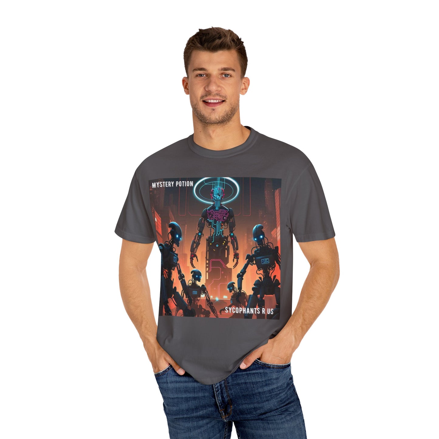 Retro Sci-Fi Graphic T-Shirt, Unisex Casual Tee, Cyberpunk Art Shirt, Gift for Nerds, Vintage Style Tee