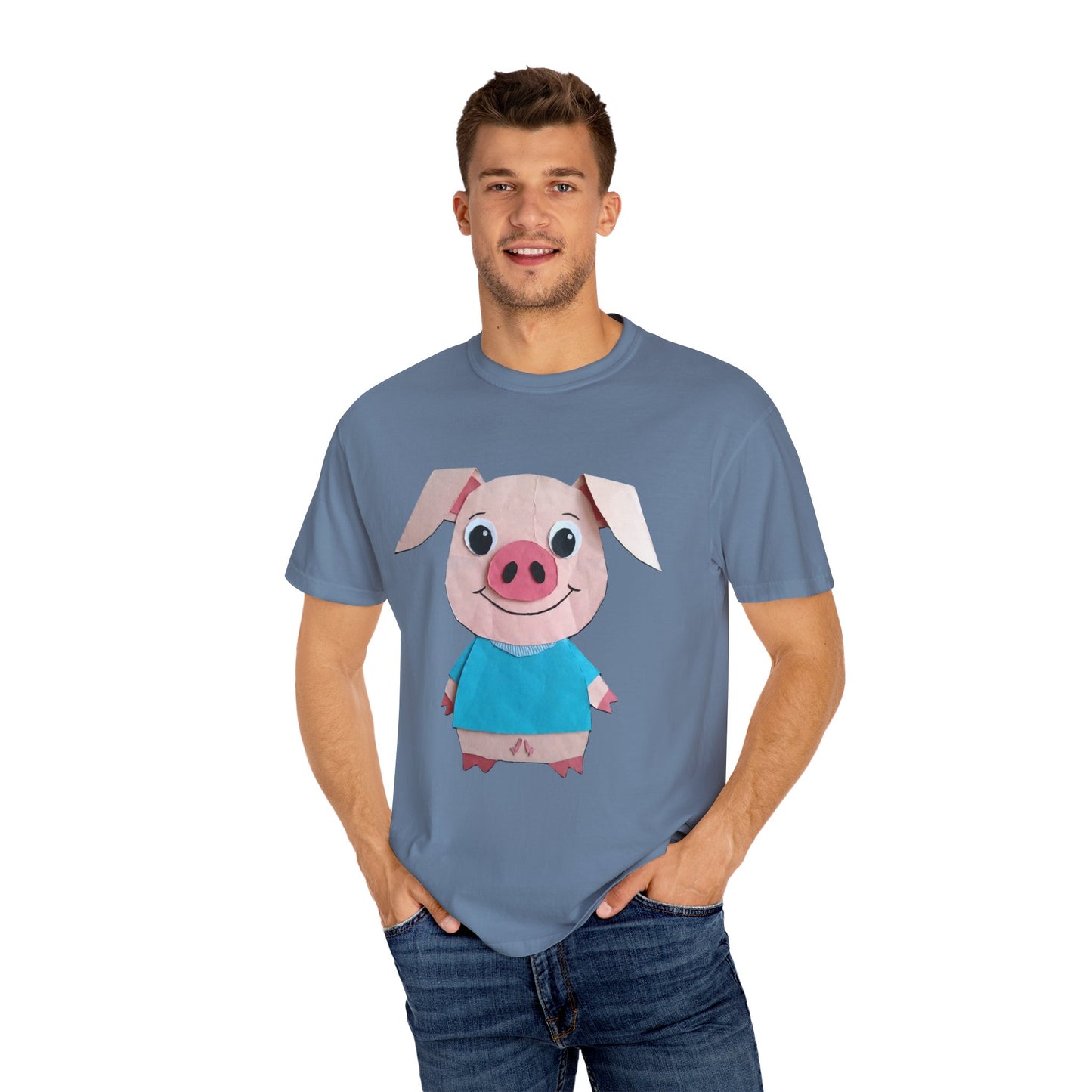 Cute Pig Character T-Shirt, Animal Lover Gift, Funny Graphic Tee, Casual Wear, Farm Themed Shirt