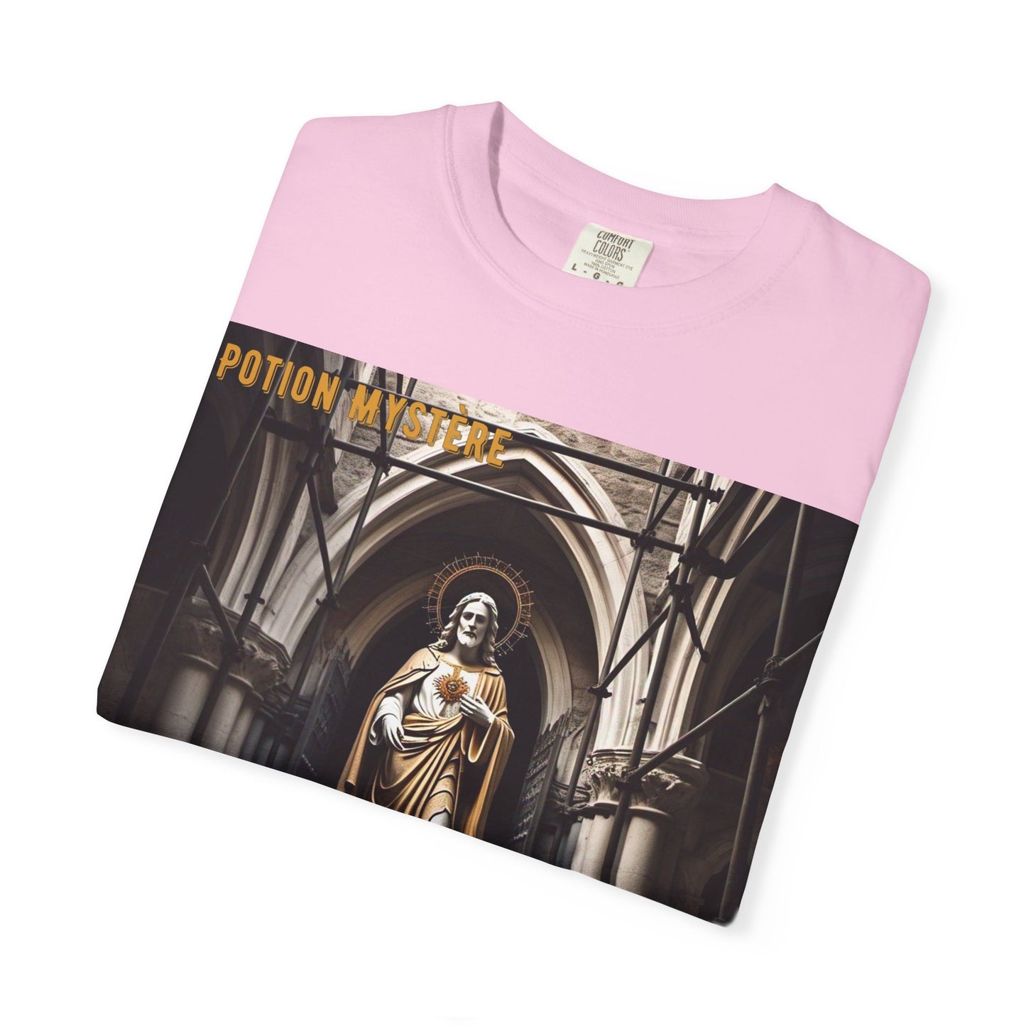 Mystical Potion Jesus Statue T-Shirt - Unisex, Relaxed Fit, Perfect for Festivals, Gifts, Everyday Wear, Unique Art Design