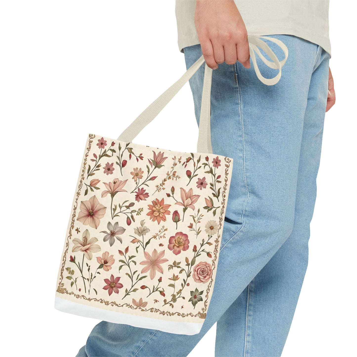 Floral Print Tote Bag - Stylish Everyday Carry, Eco-Friendly Shopping, Gift for Her, Beach Bag, Floral Tote
