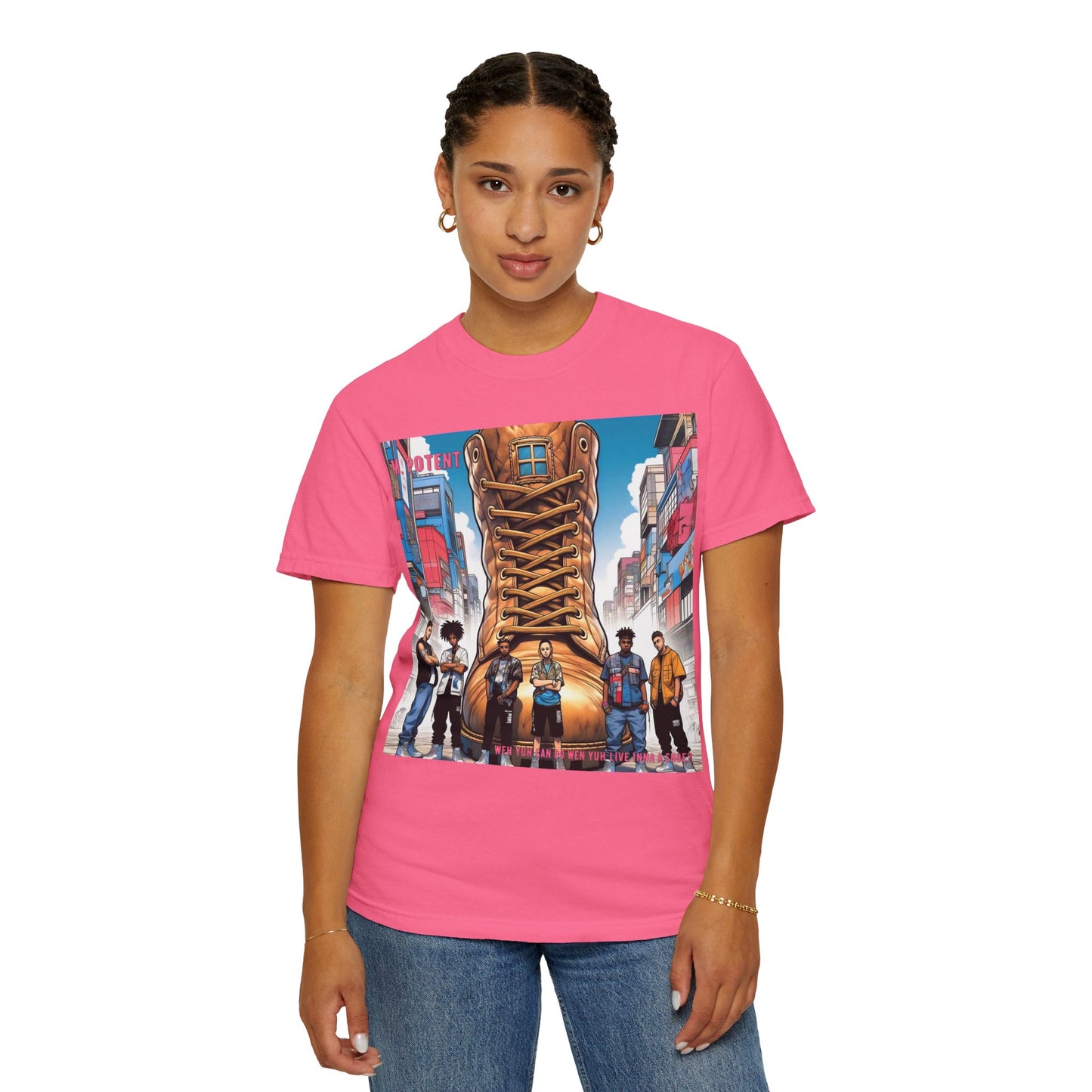 Urban-Inspired "What Can You Do When You Live In A Shoe?" Graphic Tee, Streetwear T-shirt, Casual Wear, Hip Hop Fashion, Birthday Gift, Unisex T-shirt with Bold Design