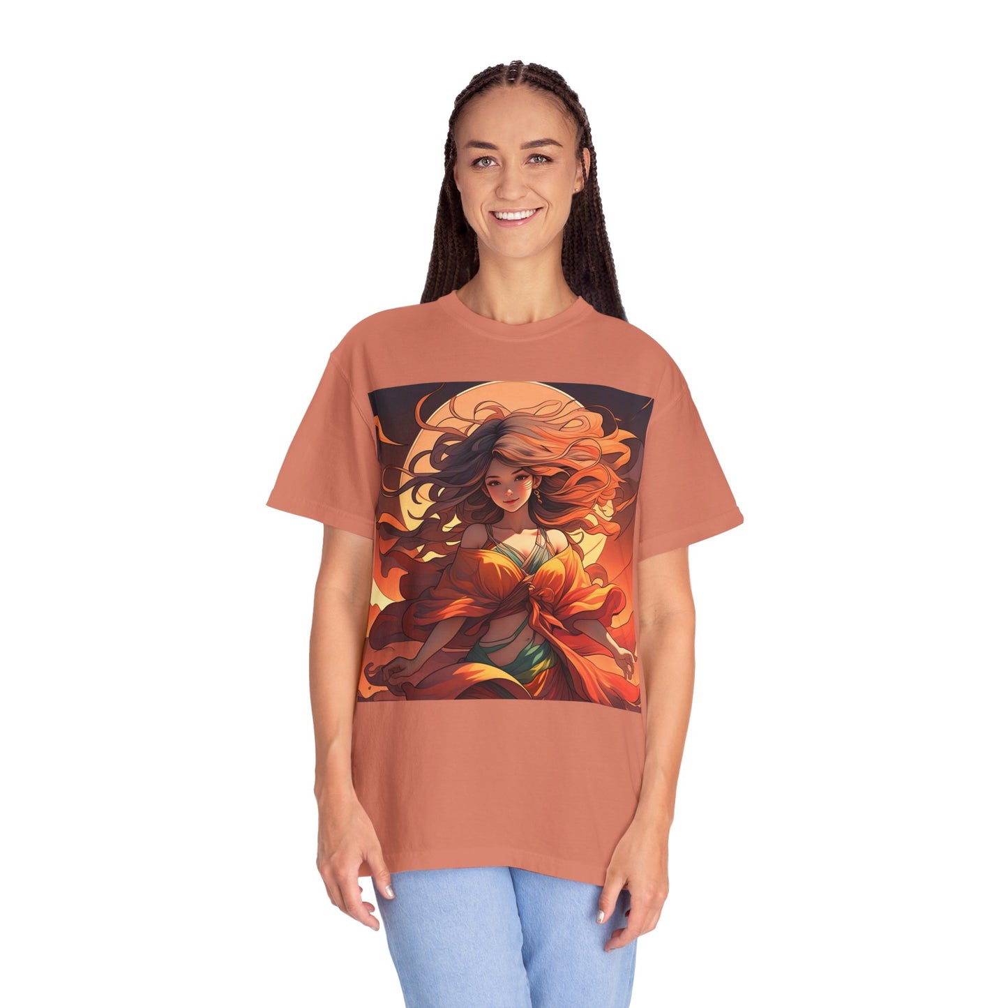 Mystical Autumn Goddess T-shirt, Enchanted Graphic Tee, Boho Style Apparel, Art Inspired Top, Unique Gift for Her, Festival Fashion