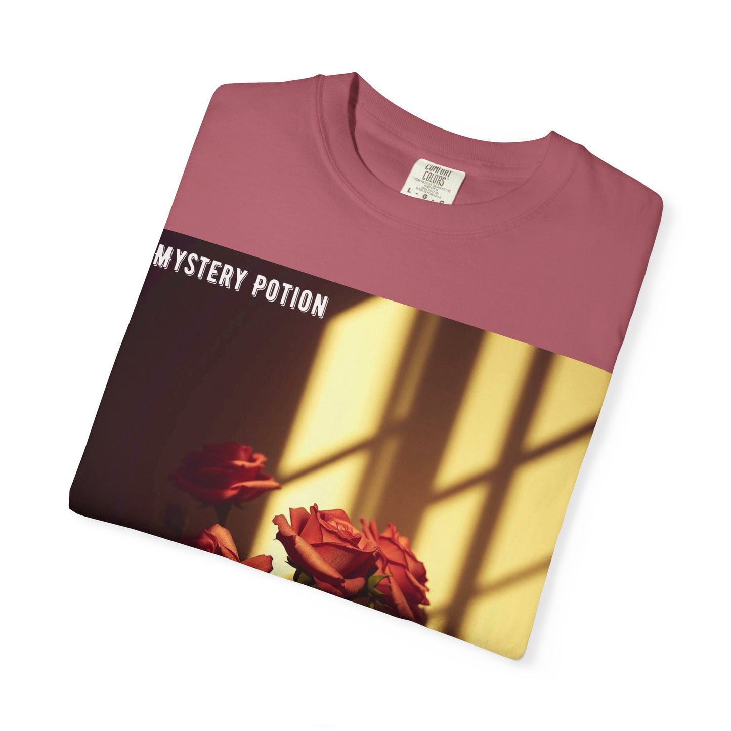 Mystery Potion Garment-Dyed Tee, Vintage Floral T-Shirt, Unisex Plant Lover Shirt, Gift for Her, Aesthetic Graphic Tee