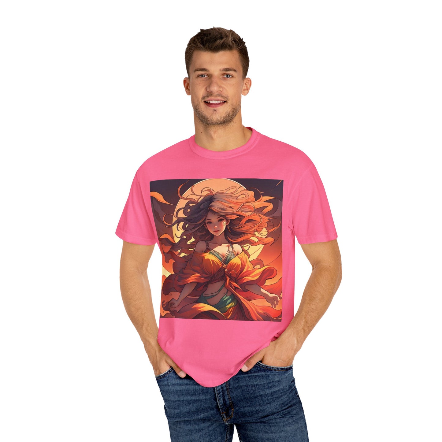 Mystical Autumn Goddess T-shirt, Enchanted Graphic Tee, Boho Style Apparel, Art Inspired Top, Unique Gift for Her, Festival Fashion
