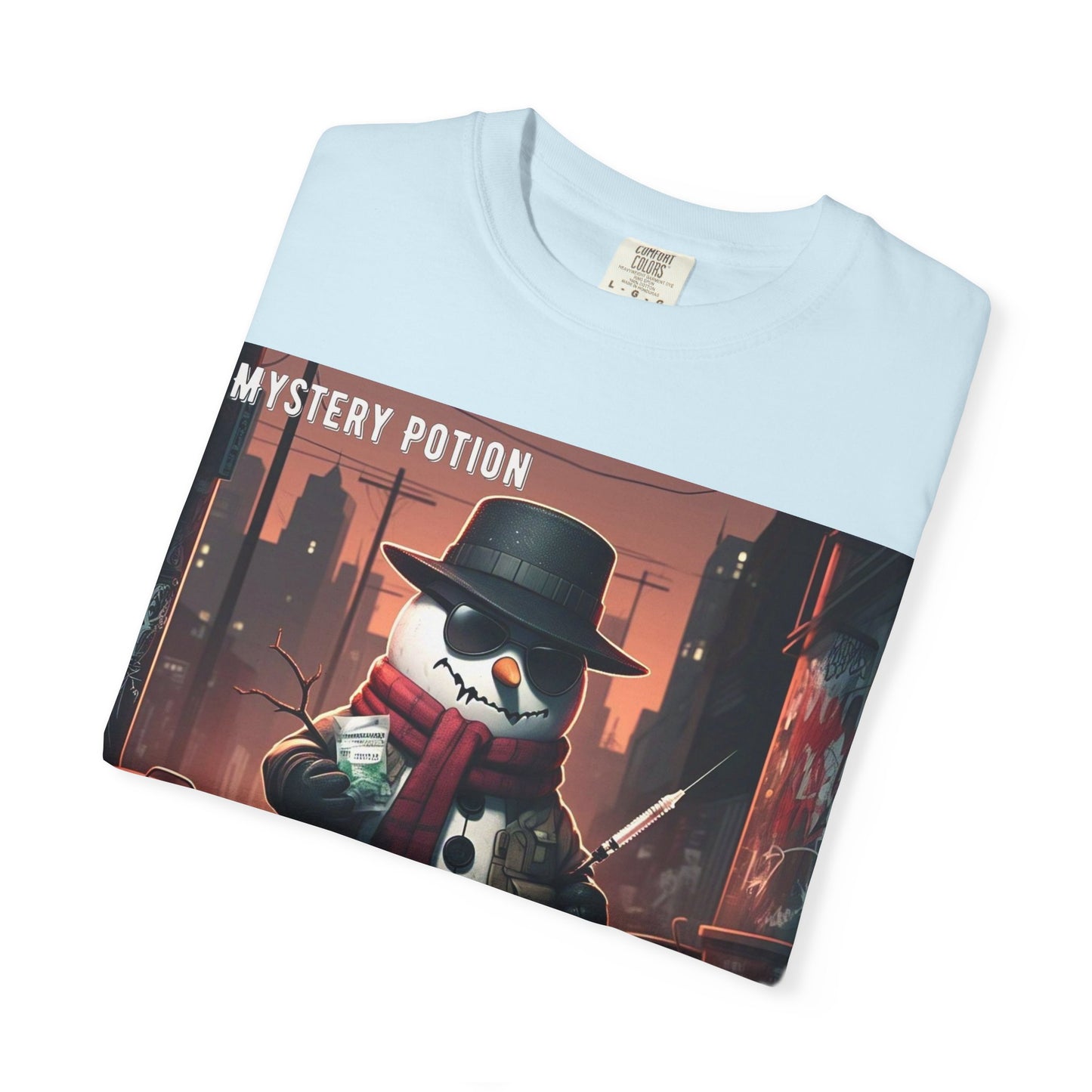 Frosty The Snowman by Mystery Potion, Parody T-Shirt | Unisex Holiday Tee, Winter Decoration, Gift for Christmas, Cozy Casual Style, Fun Snowman Design