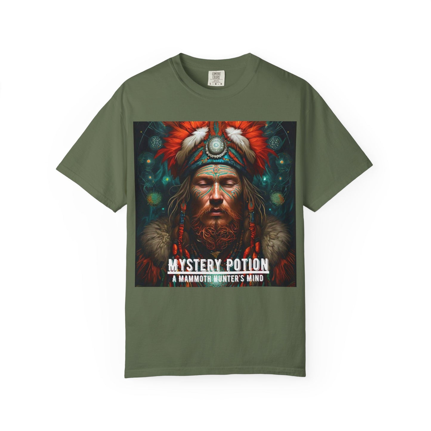 'A Mammoth Hunter's Mind' Mystery Potion Mystical Vintage Inspired Unisex T-Shirt, Cozy Gift for Nature Lovers, Unique Graphic Tee for Festivals, Casual Wear, Statement Shirt