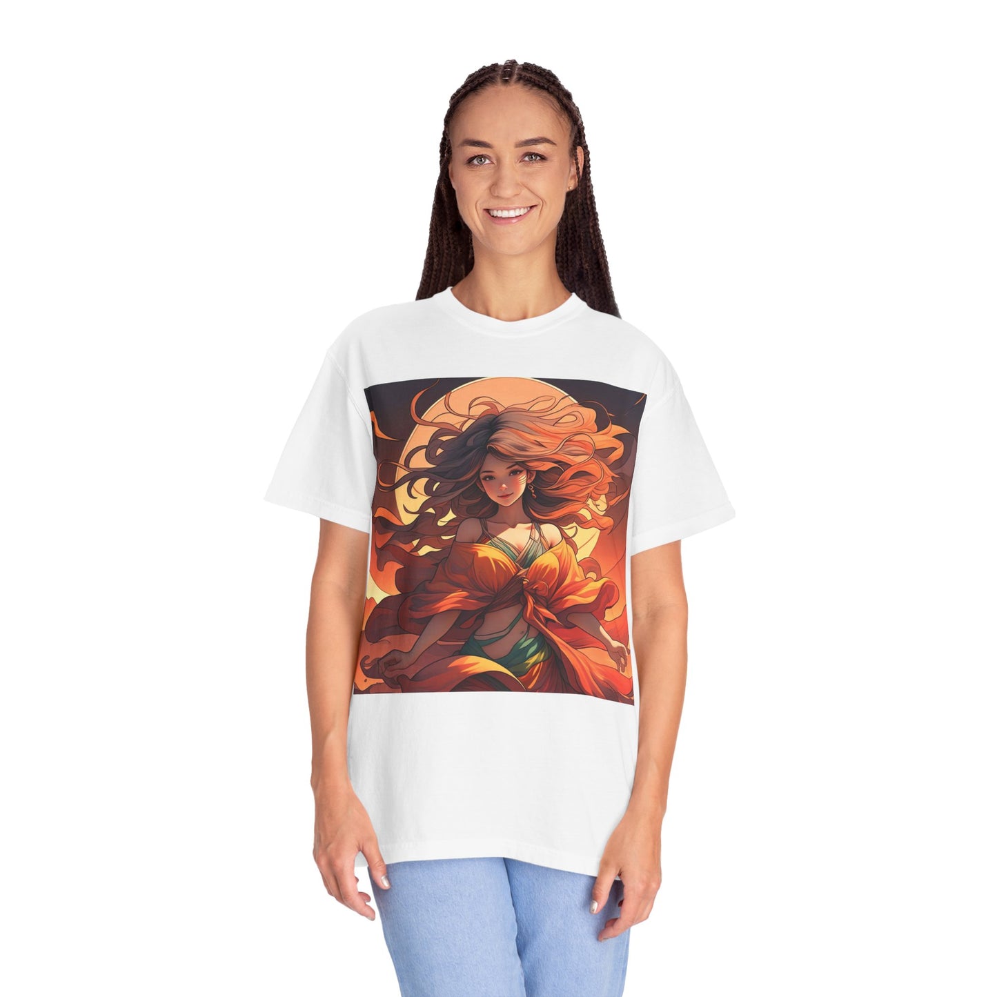 Mystical Autumn Goddess T-shirt, Enchanted Graphic Tee, Boho Style Apparel, Art Inspired Top, Unique Gift for Her, Festival Fashion