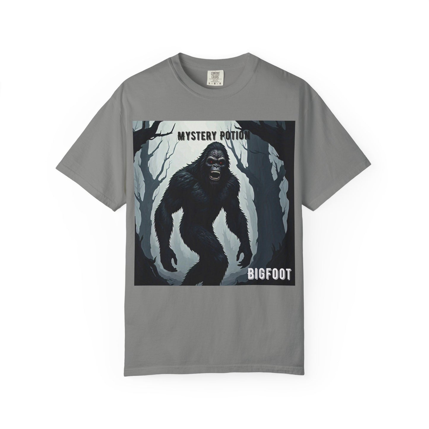 Bigfoot by Mystery Potion T-shirt, Unisex Statement Tee, Gift for Nature Lovers, Outdoor Adventure Shirt, Fun Graphic Tee
