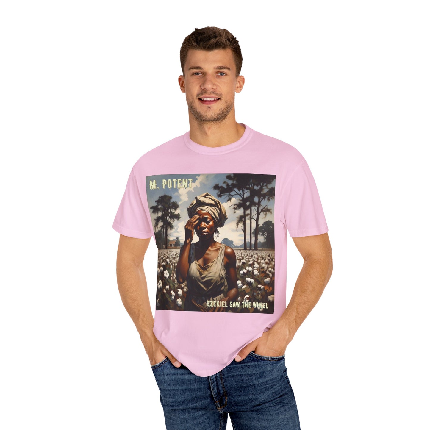 'Ezekiel Saw the Wheel' by M. Potent, Vintage-Inspired Unisex T-Shirt with Artistic Design, Casual Wear, Gift for Art Lovers, Music Events, Everyday Fashion