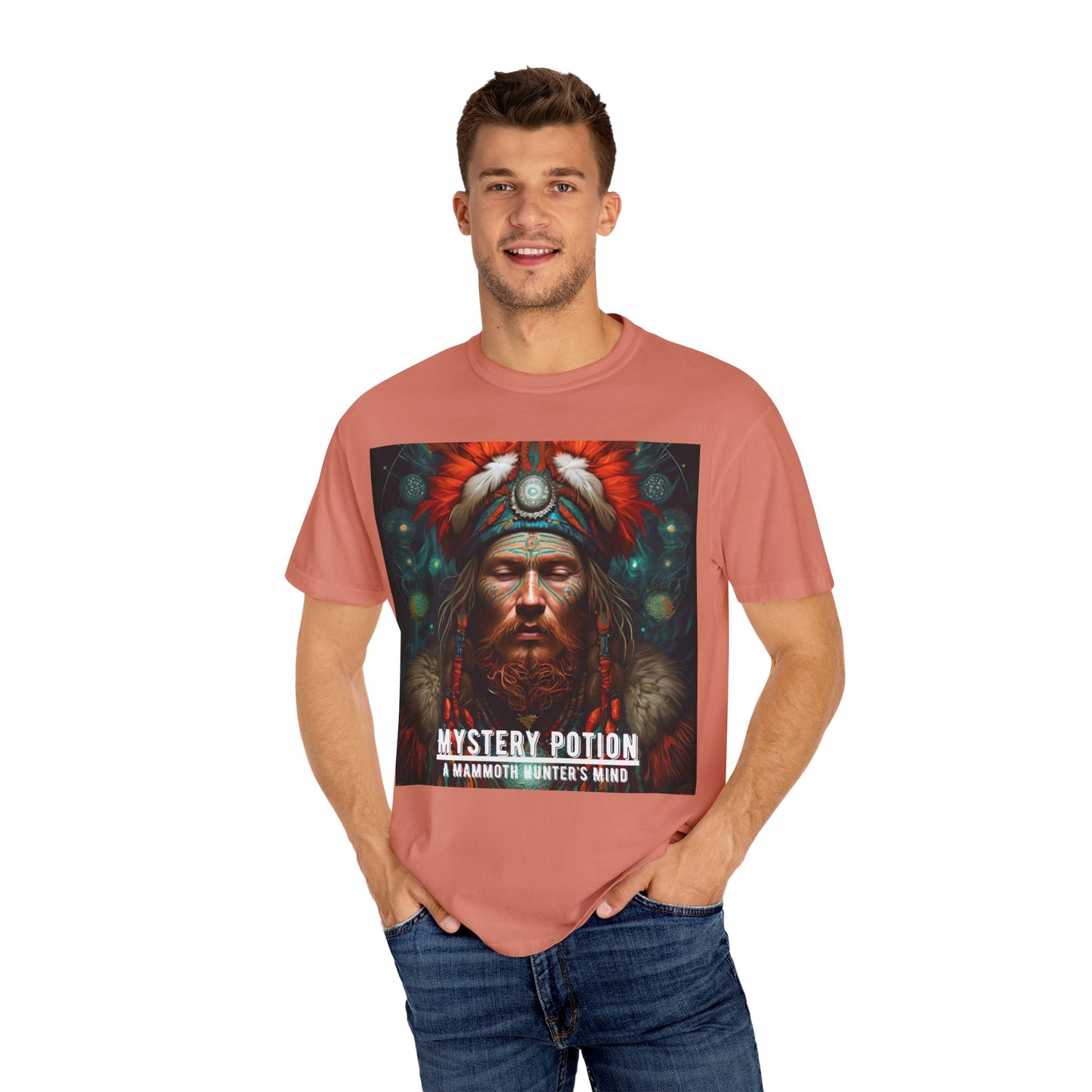 'A Mammoth Hunter's Mind' Mystery Potion Mystical Vintage Inspired Unisex T-Shirt, Cozy Gift for Nature Lovers, Unique Graphic Tee for Festivals, Casual Wear, Statement Shirt